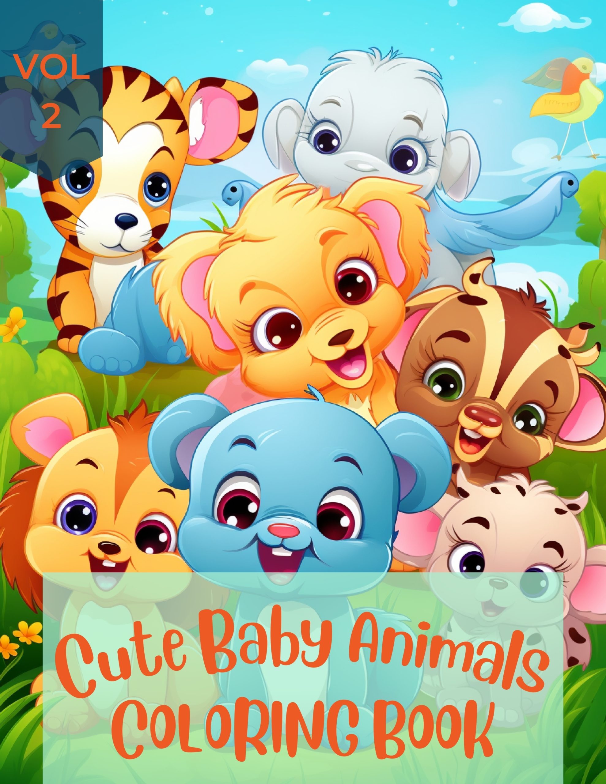 Cute Baby Animal Coloring Book for Kids Volume 2