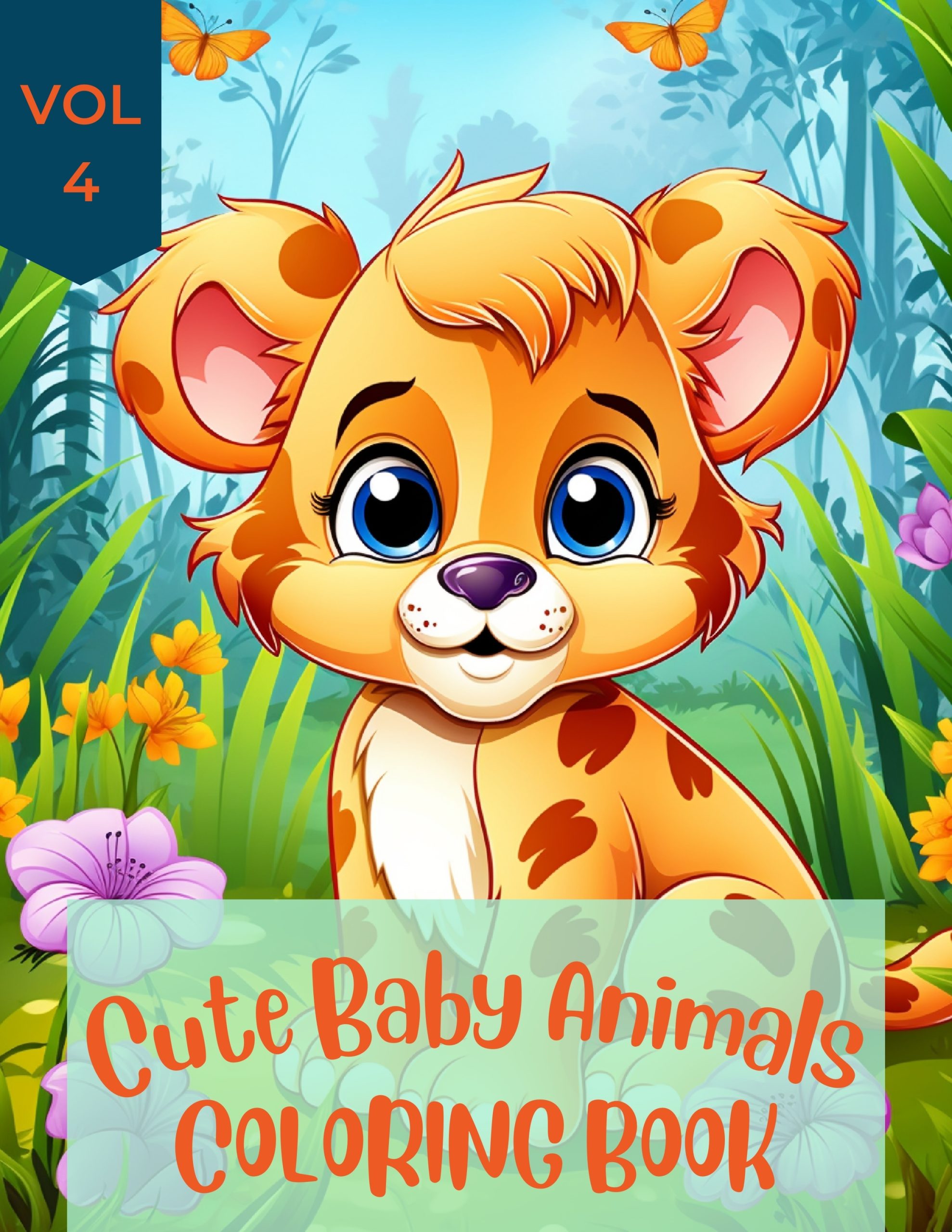 Cute Baby Animal Coloring Book for Kids Volume 4