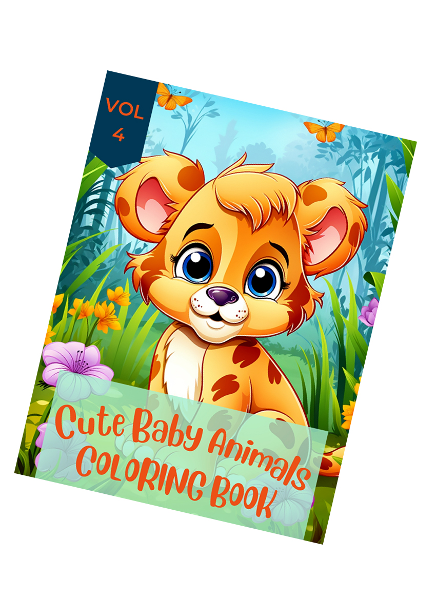 Cute Baby Animal Coloring Book for Kids Volume 4