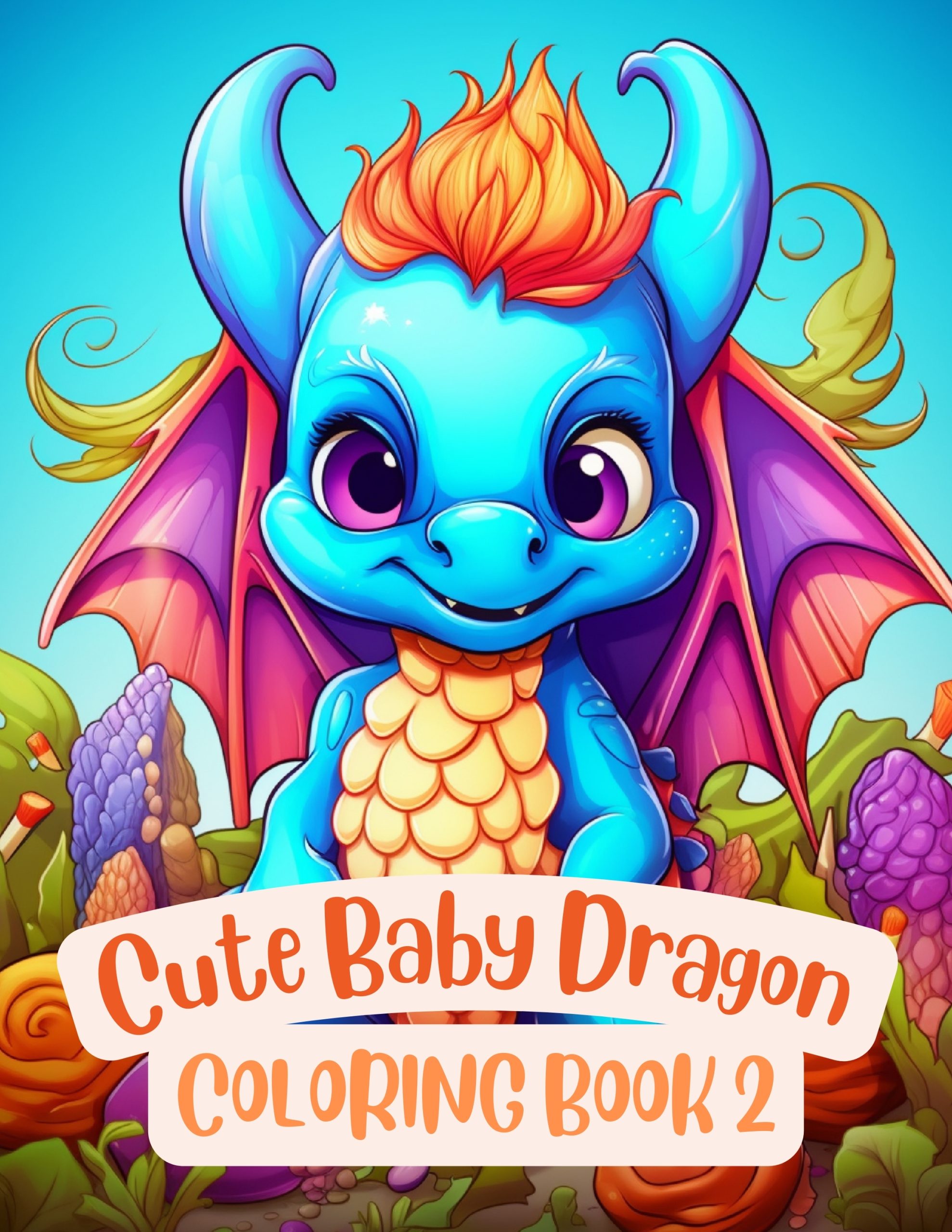 Cute Baby Dragon Coloring Book 2