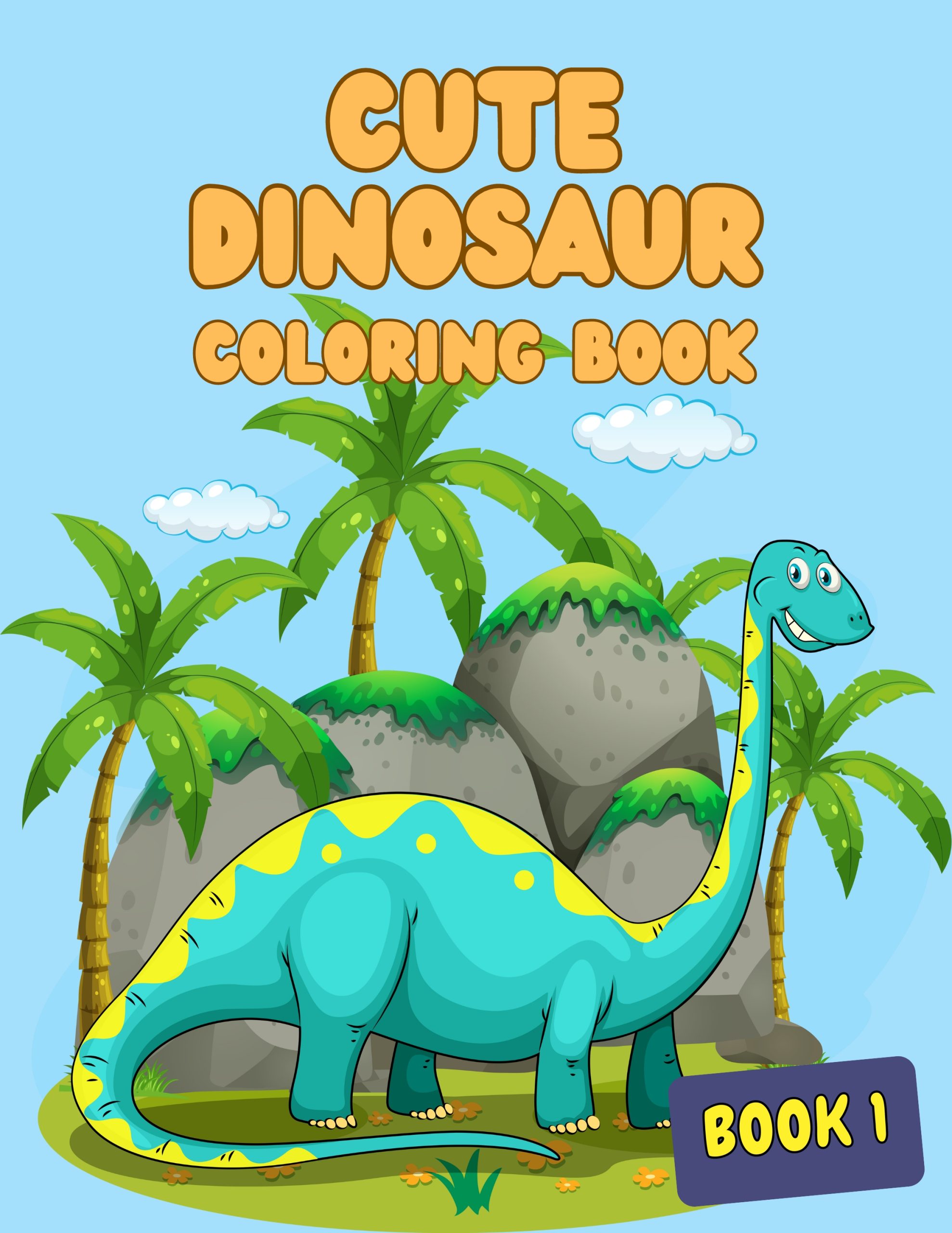 Cute Dinosaurs Coloring Book 1