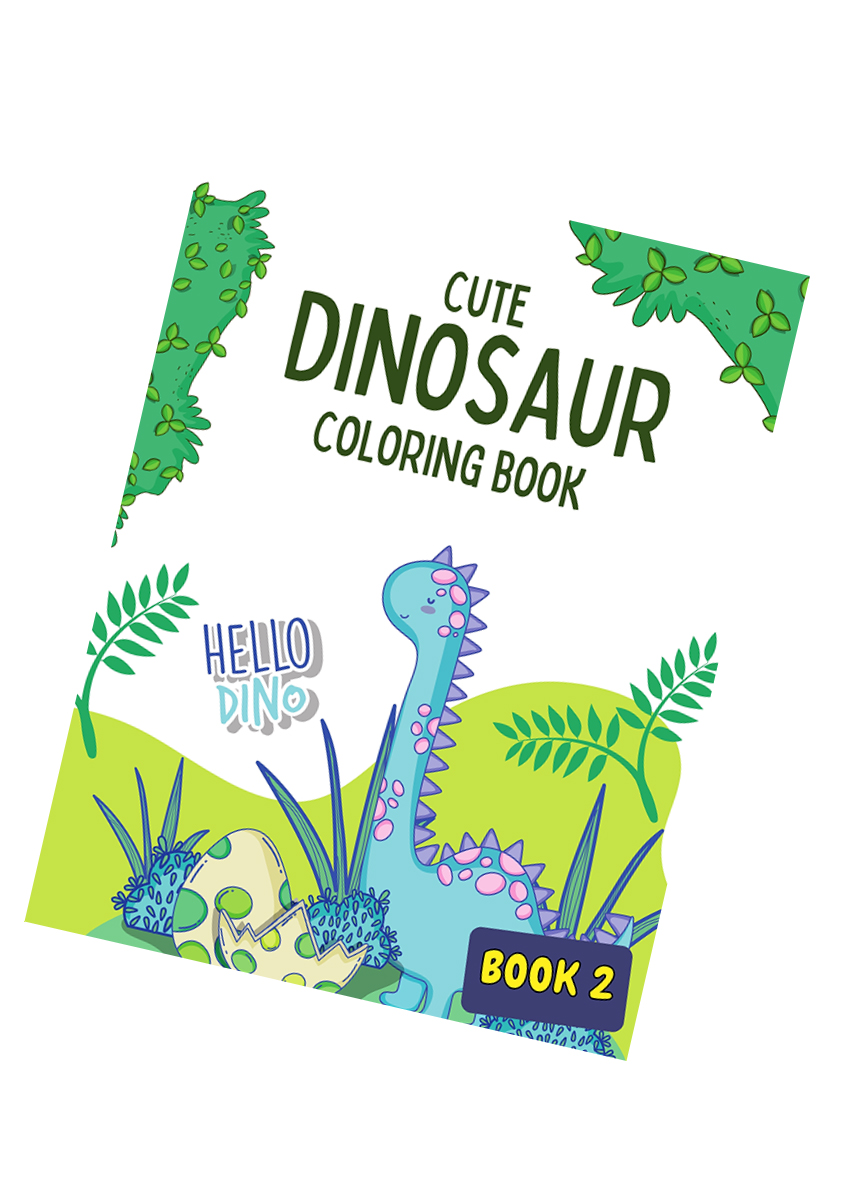 Cute Dinosaurs Coloring Book 2