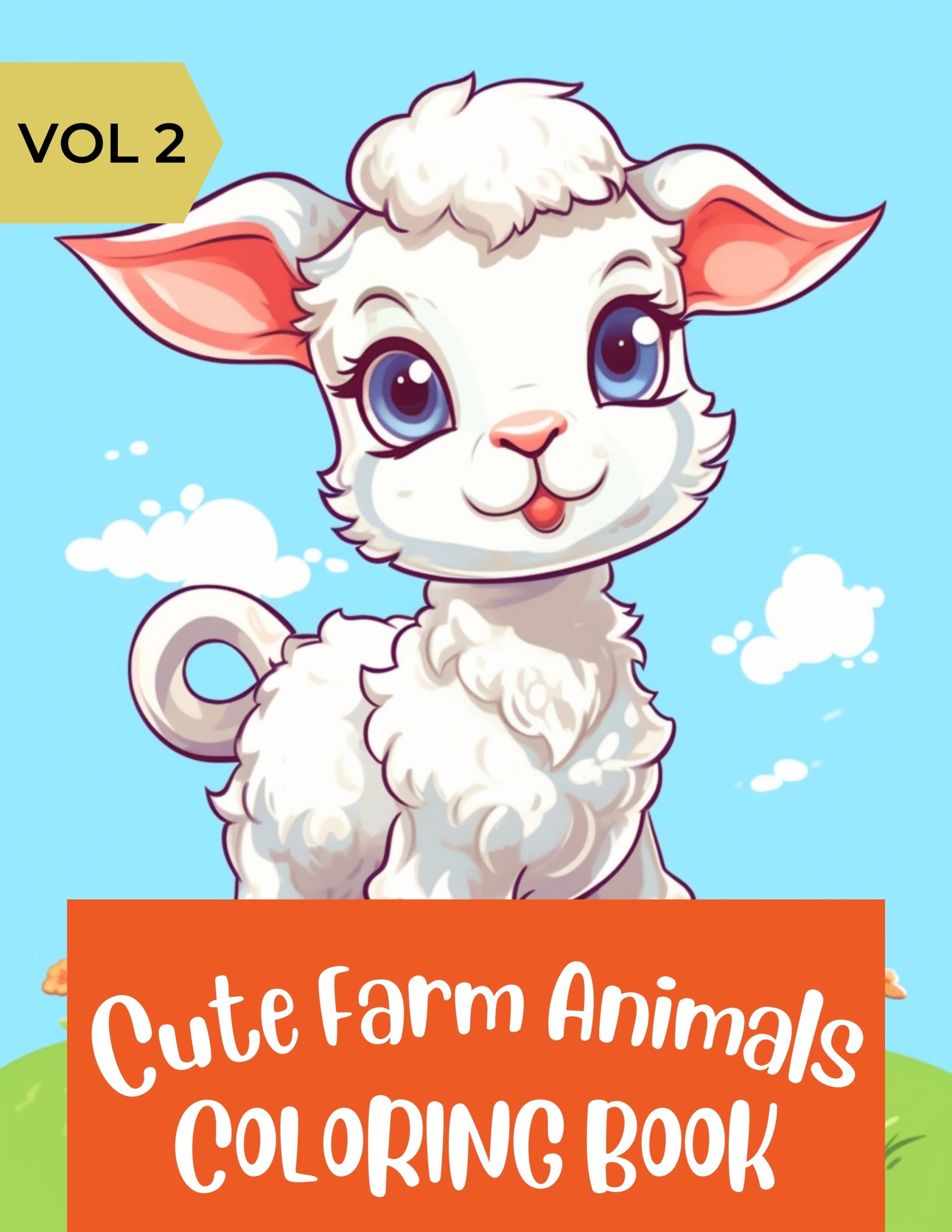Cute Farm Animal Coloring Book 2
