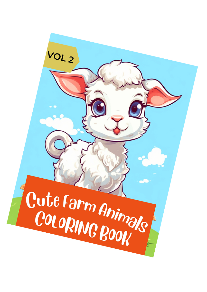 Cute Farm Animal Coloring Book 2