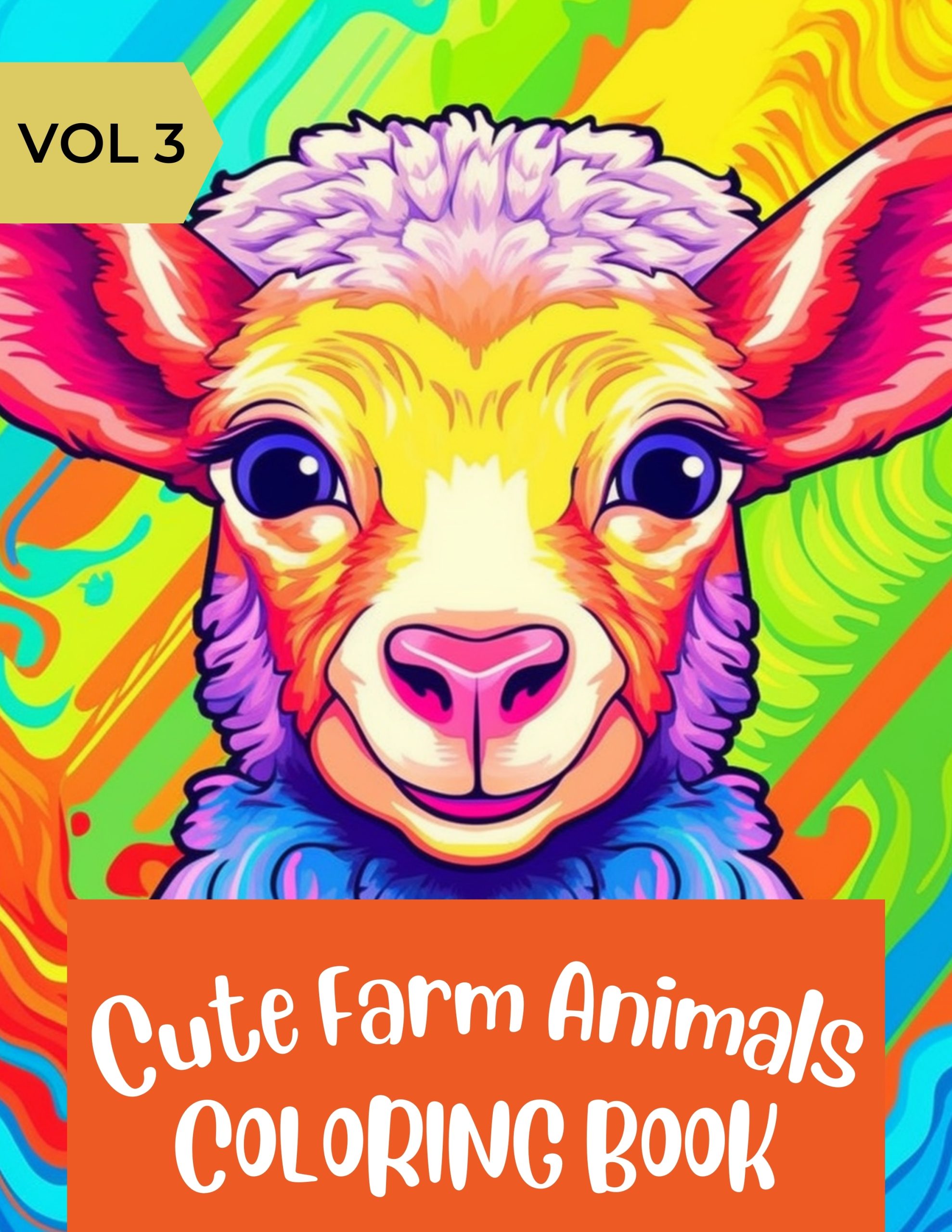 Cute Farm Animal Coloring Book 3