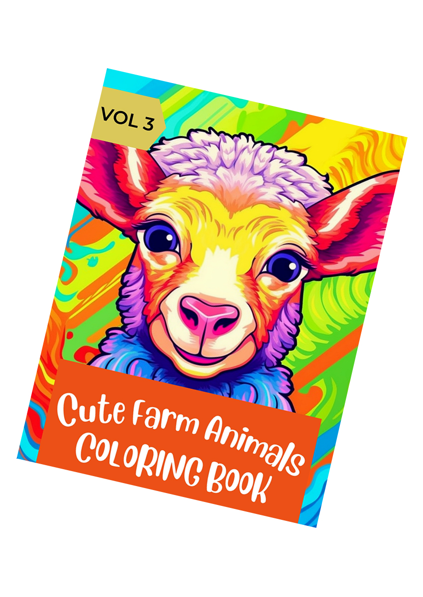 Cute Farm Animal Coloring Book 3