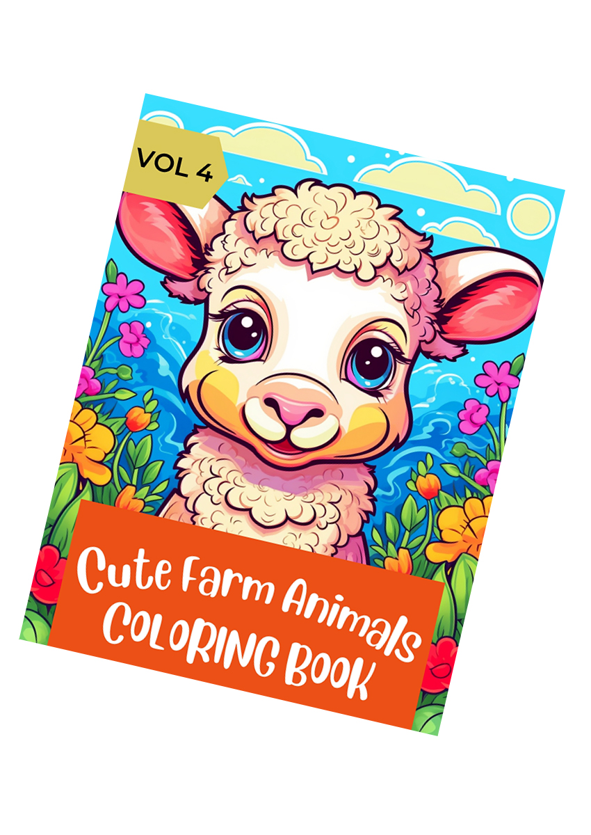 Cute Farm Animal Coloring Book 4