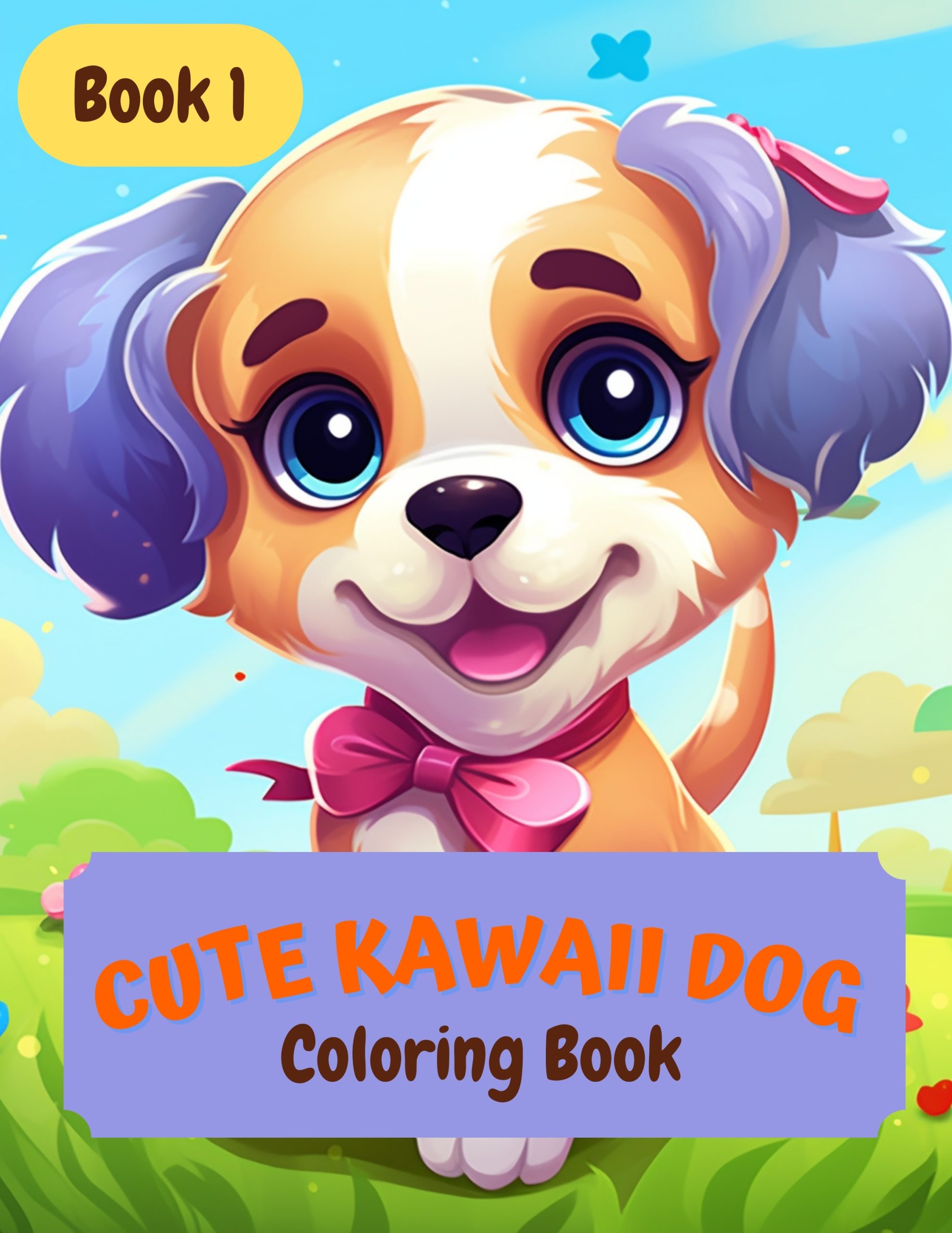 Cute Kawaii Dogs Coloring Book for Kids 1