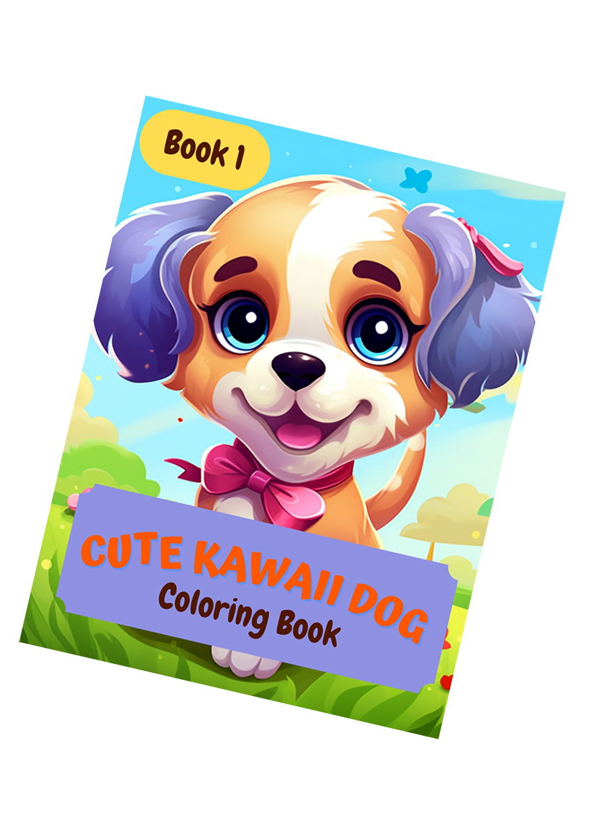Cute Kawaii Dogs Coloring Book for Kids 1