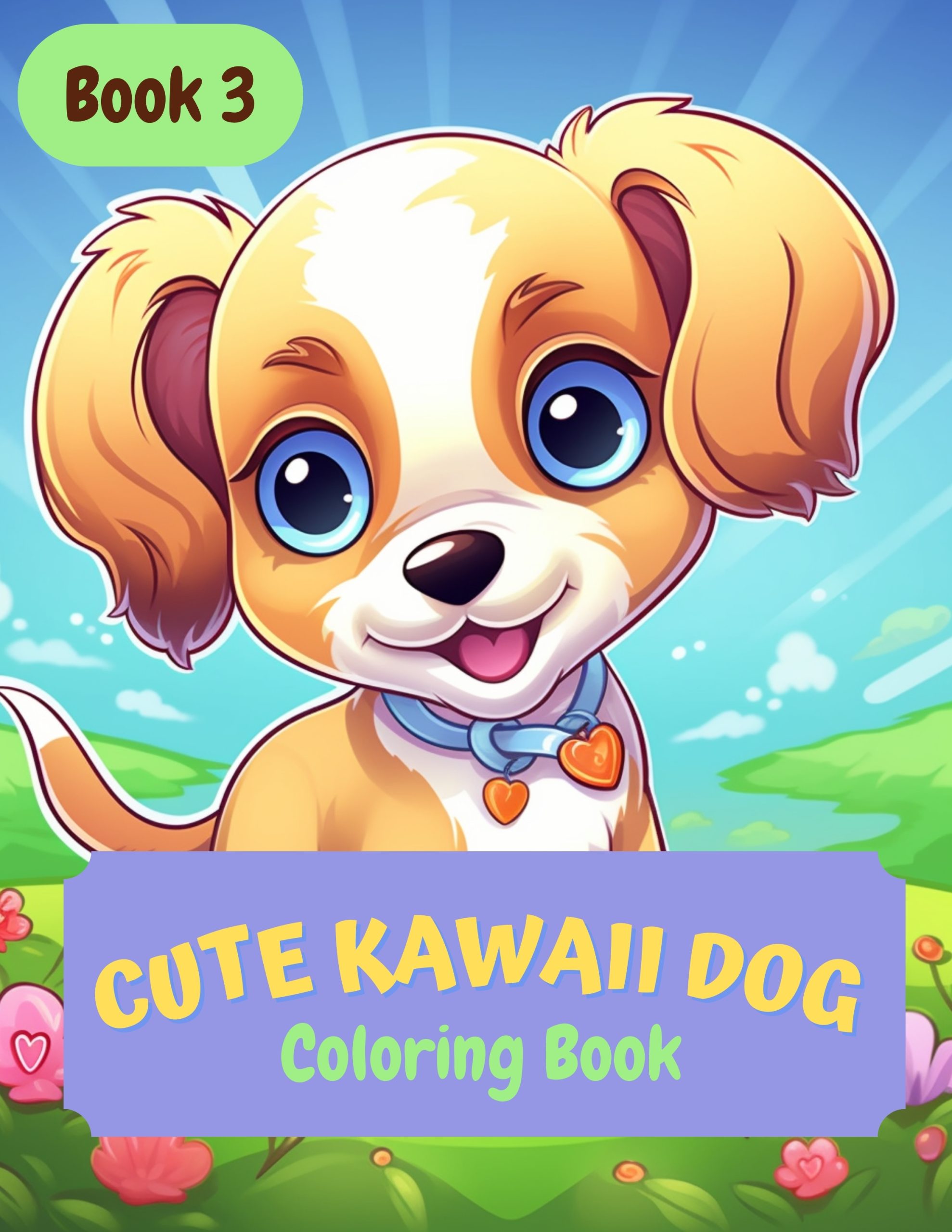 Cute Kawaii Dogs Coloring Book for Kids 3