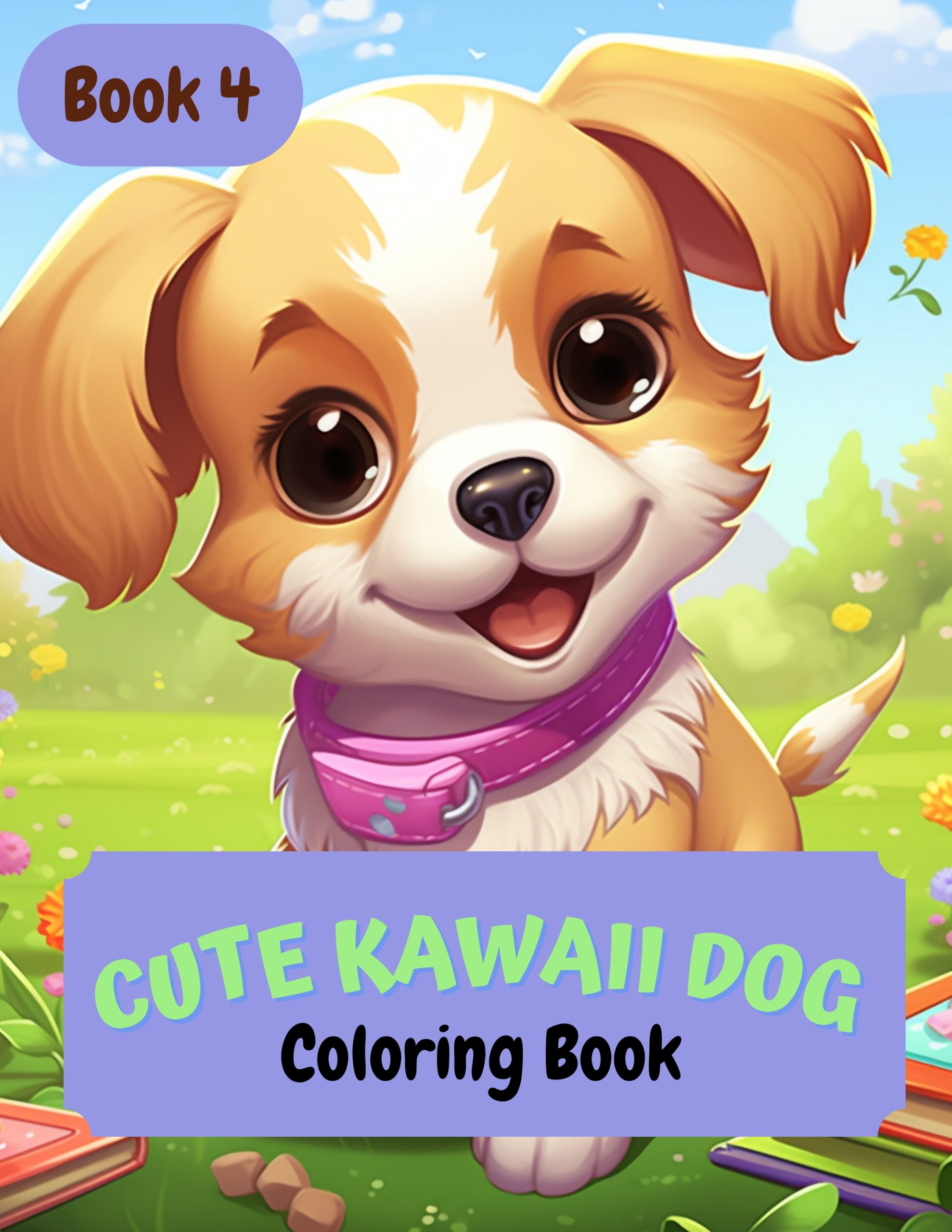 Cute Kawaii Dogs Coloring Book for Kids 4