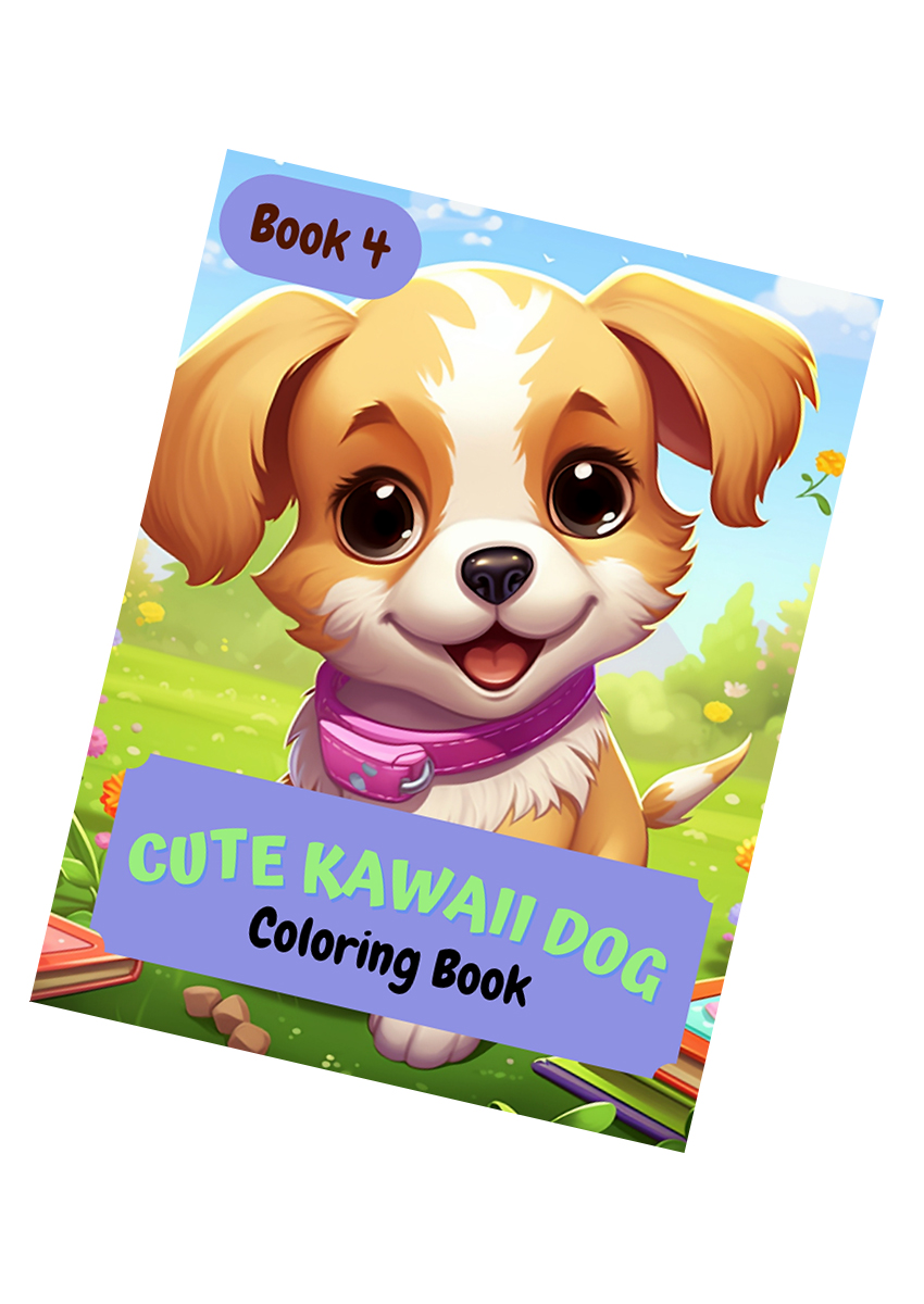Cute Kawaii Dogs Coloring Book for Kids 4