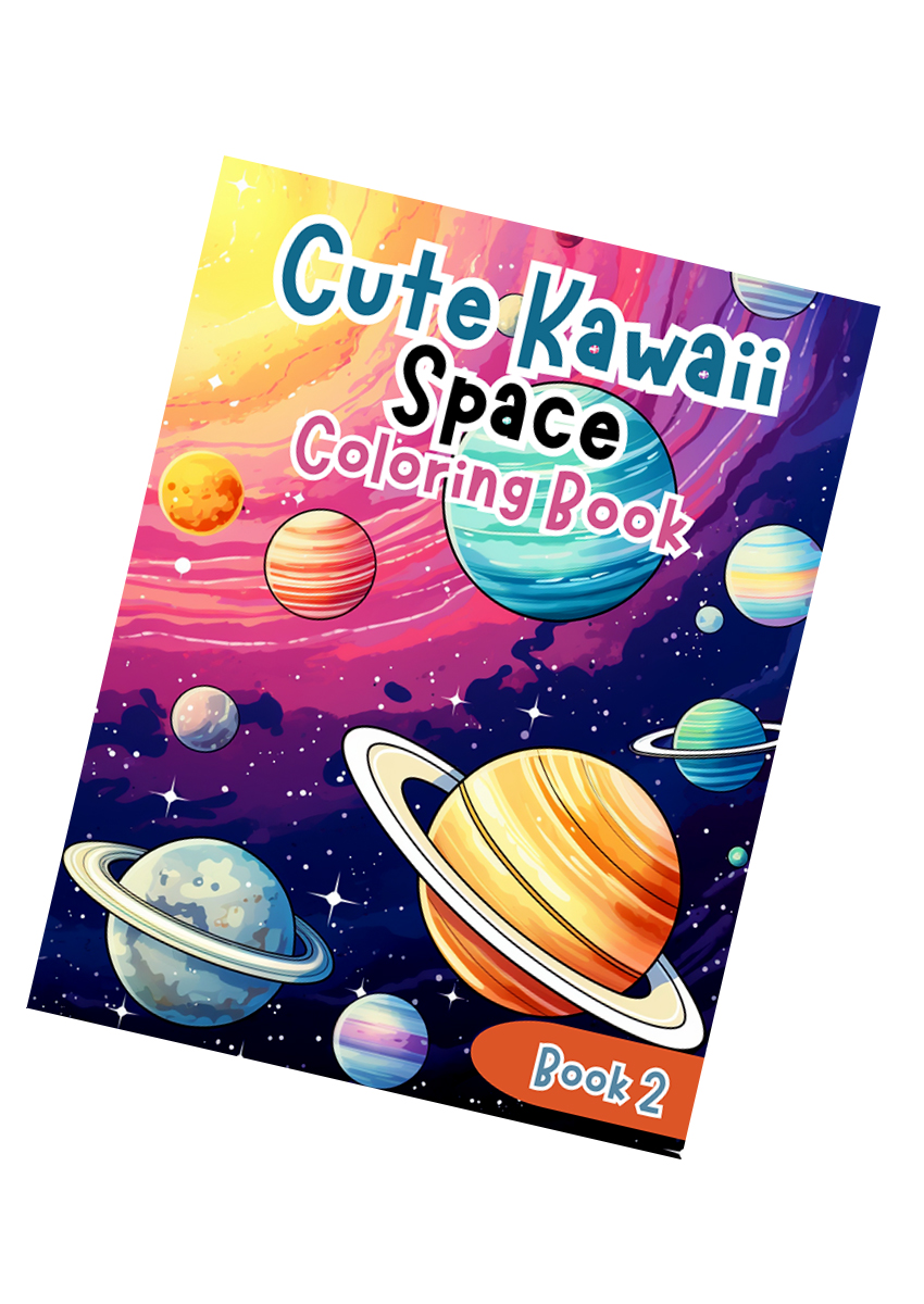 Cute Kawaii Space Coloring Book 2