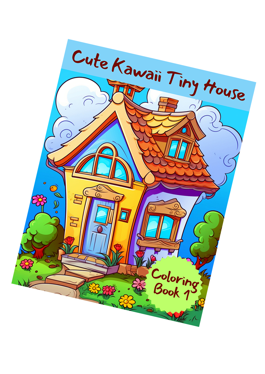 Cute Kawaii Tiny House Coloring Book 1