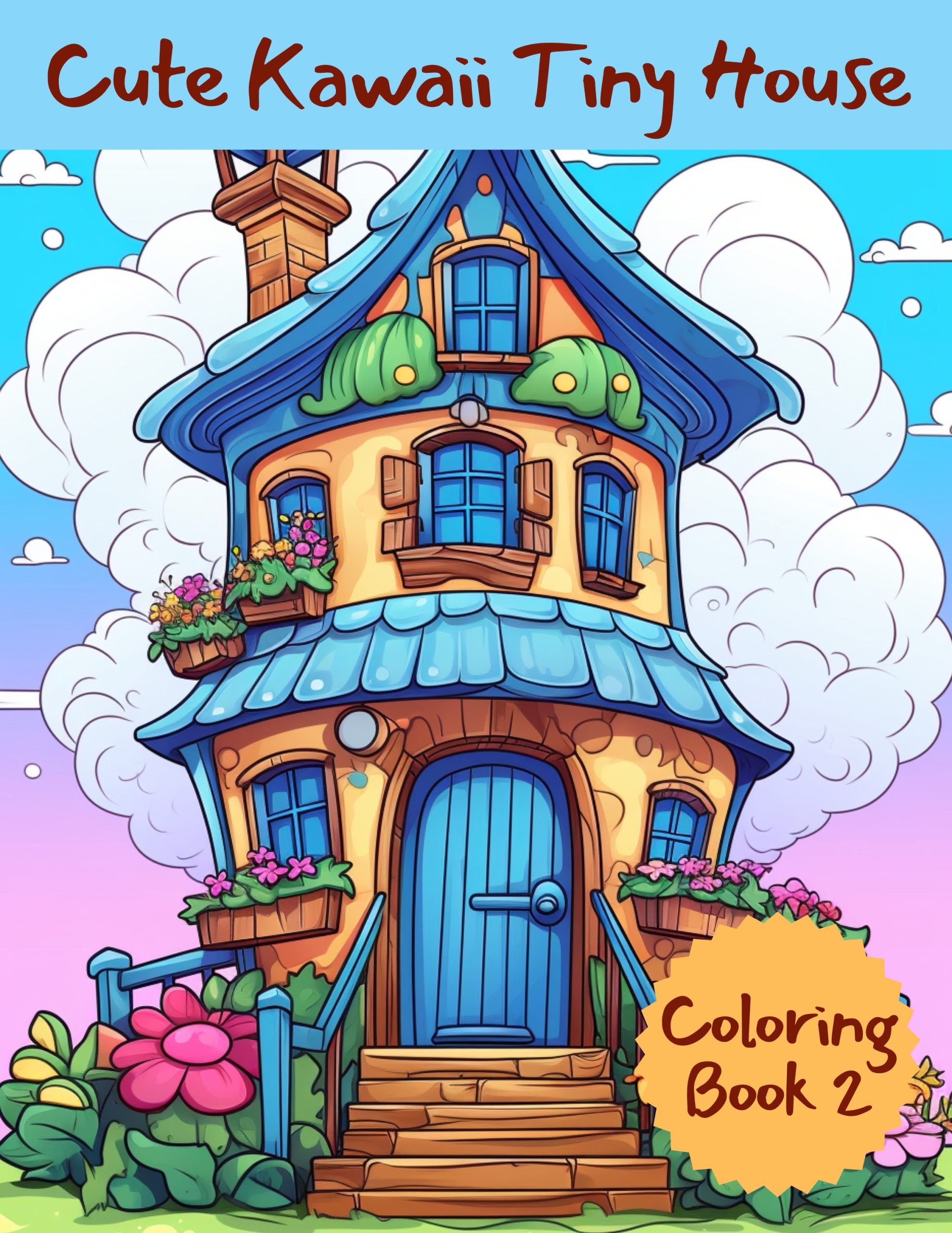 Cute Kawaii Tiny House Coloring Book 2