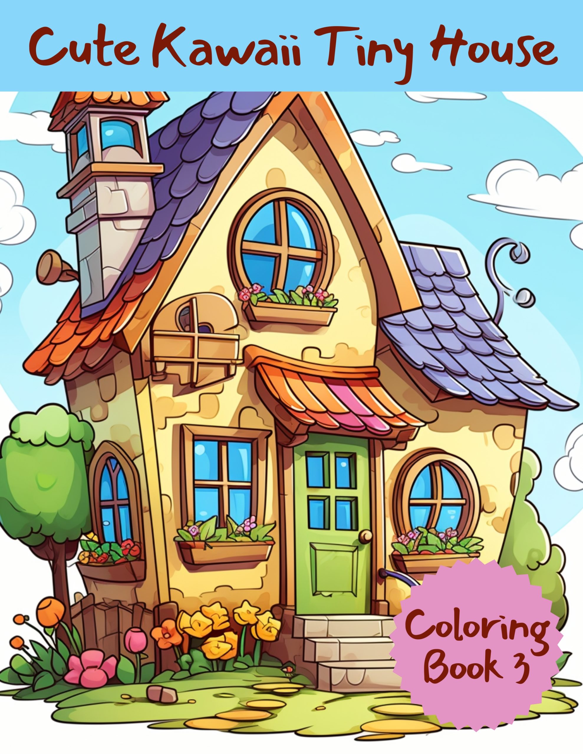 Cute Kawaii Tiny House Coloring Book 3