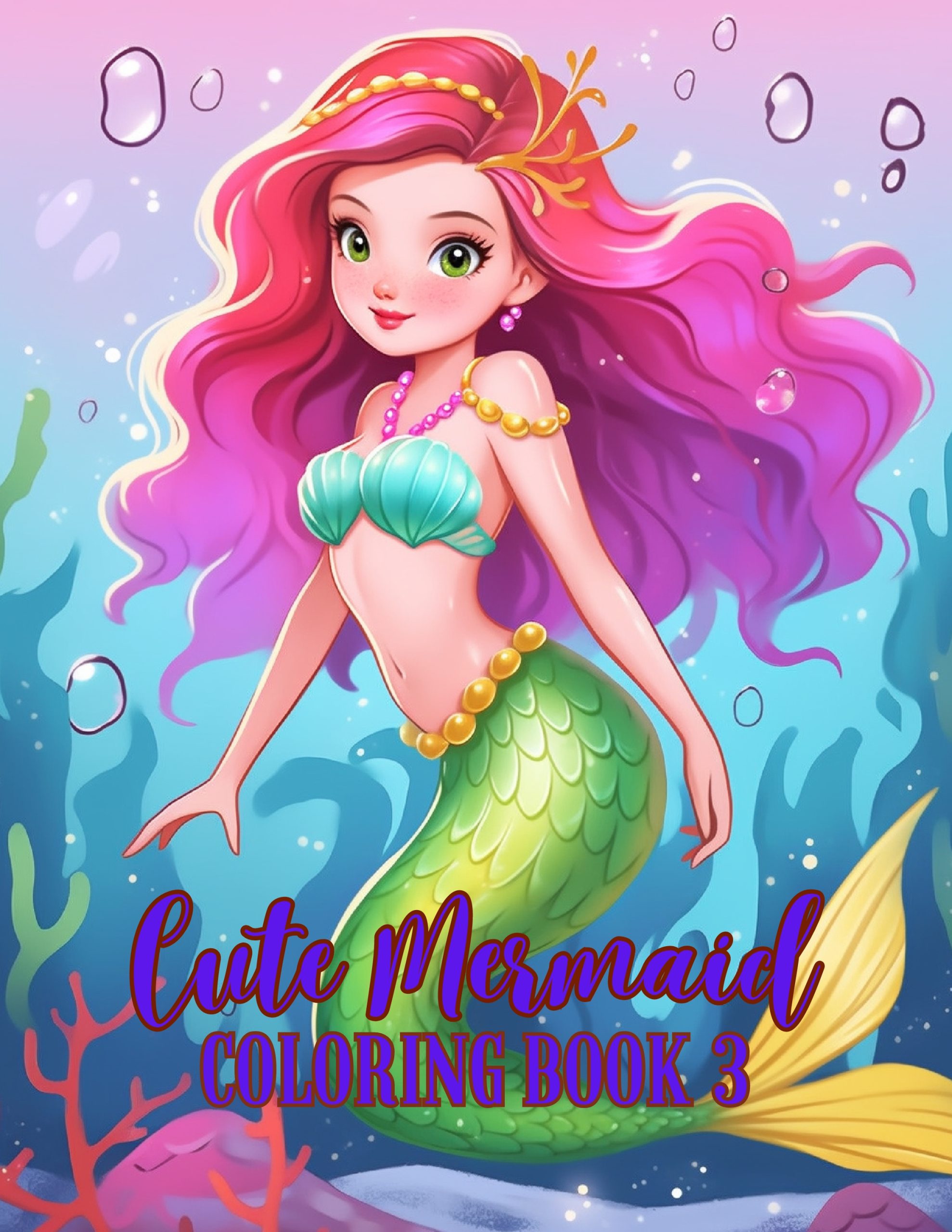 Cute Mermaid Coloring Book 3