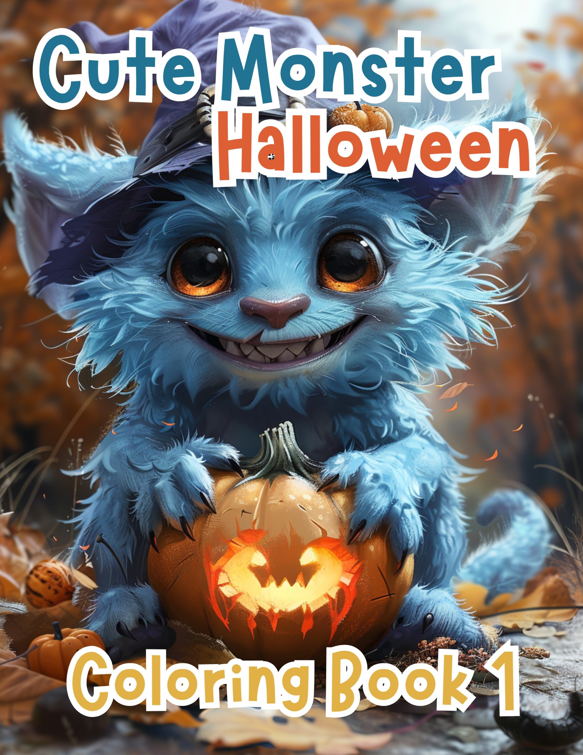 Cute Monster Halloween Kids Coloring Book 1