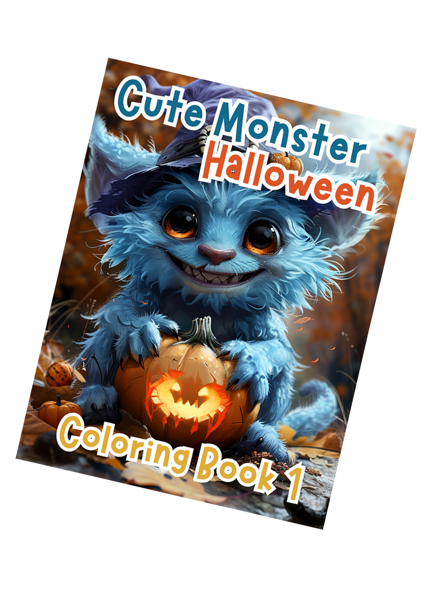 Cute Monster Halloween Kids Coloring Book 1