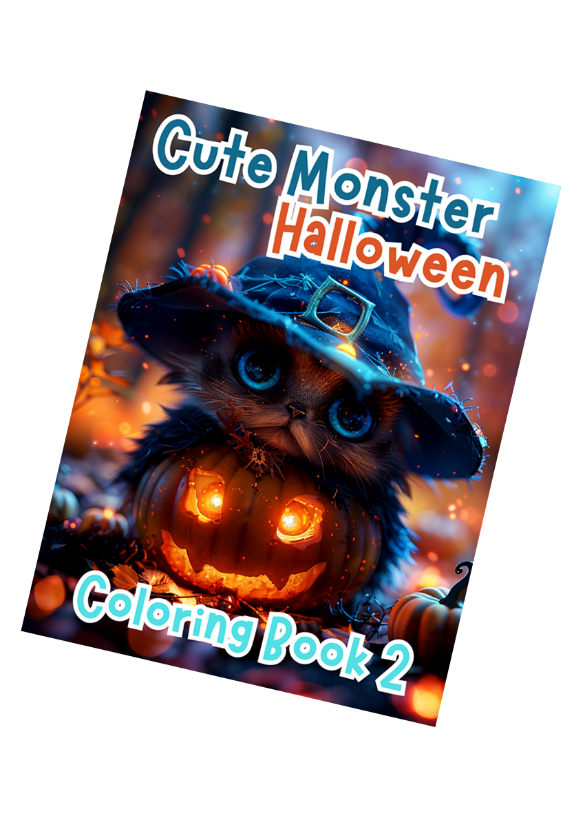 Cute Monster Halloween Kids Coloring Book 2