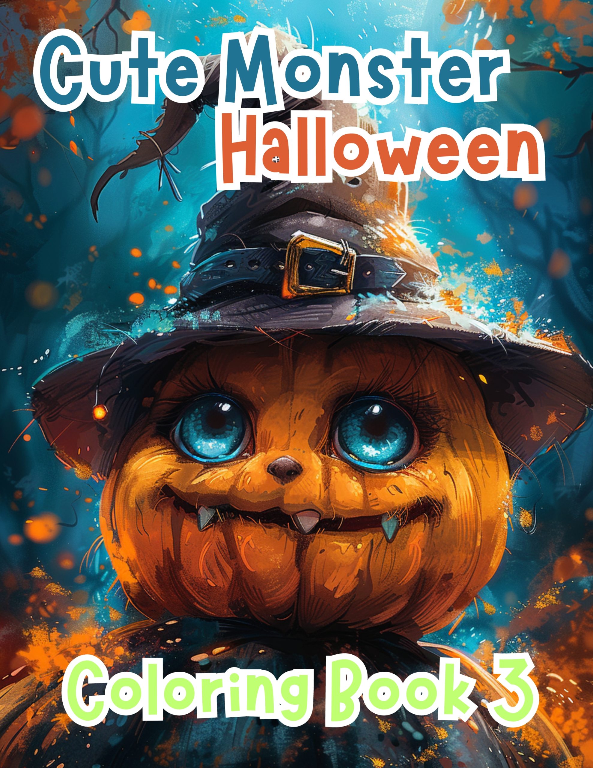 Cute Monster Halloween Kids Coloring Book 3