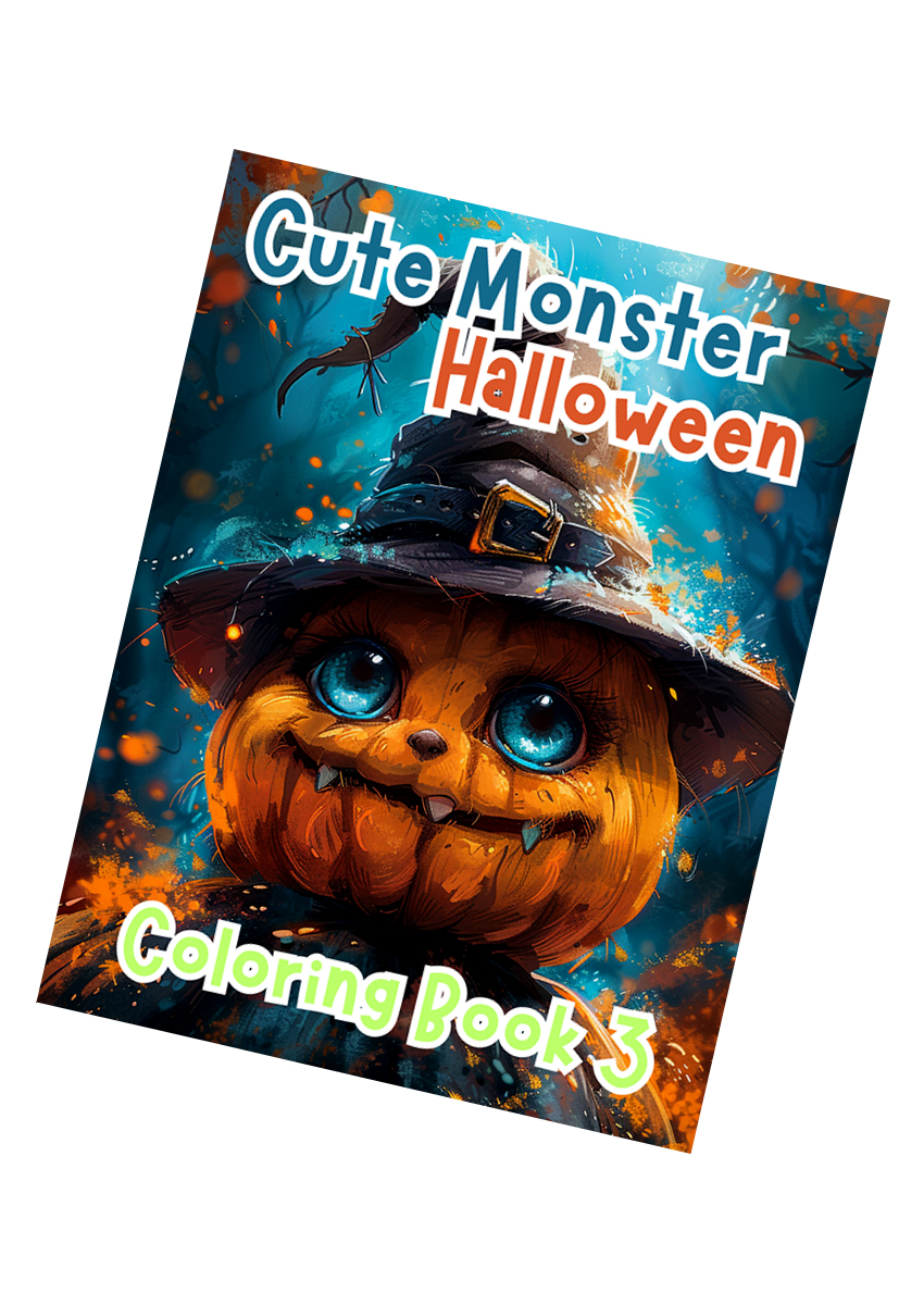 Cute Monster Halloween Kids Coloring Book 3