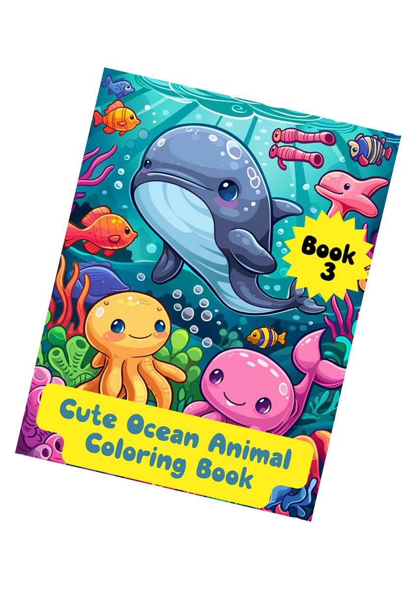 Cute Ocean Animal Coloring Book 3