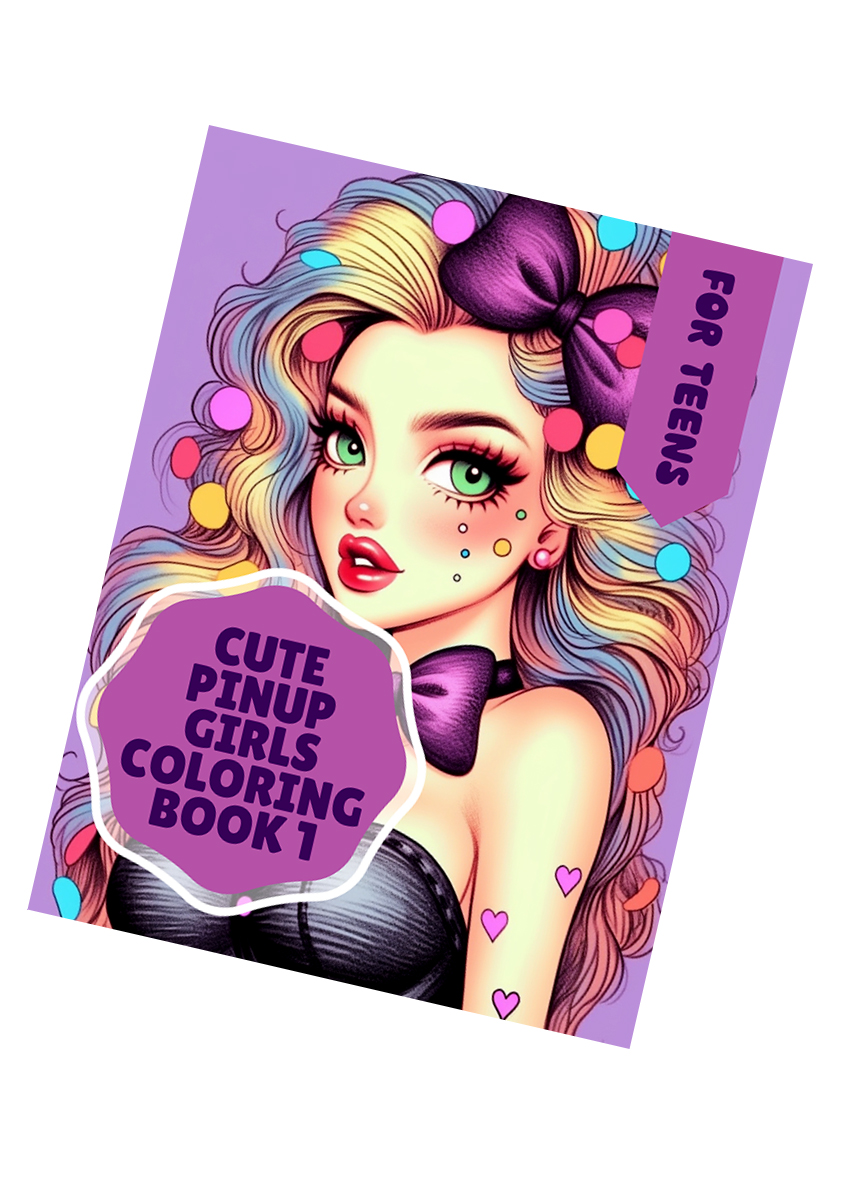 Cute Pin Up Girls Coloring Book 1