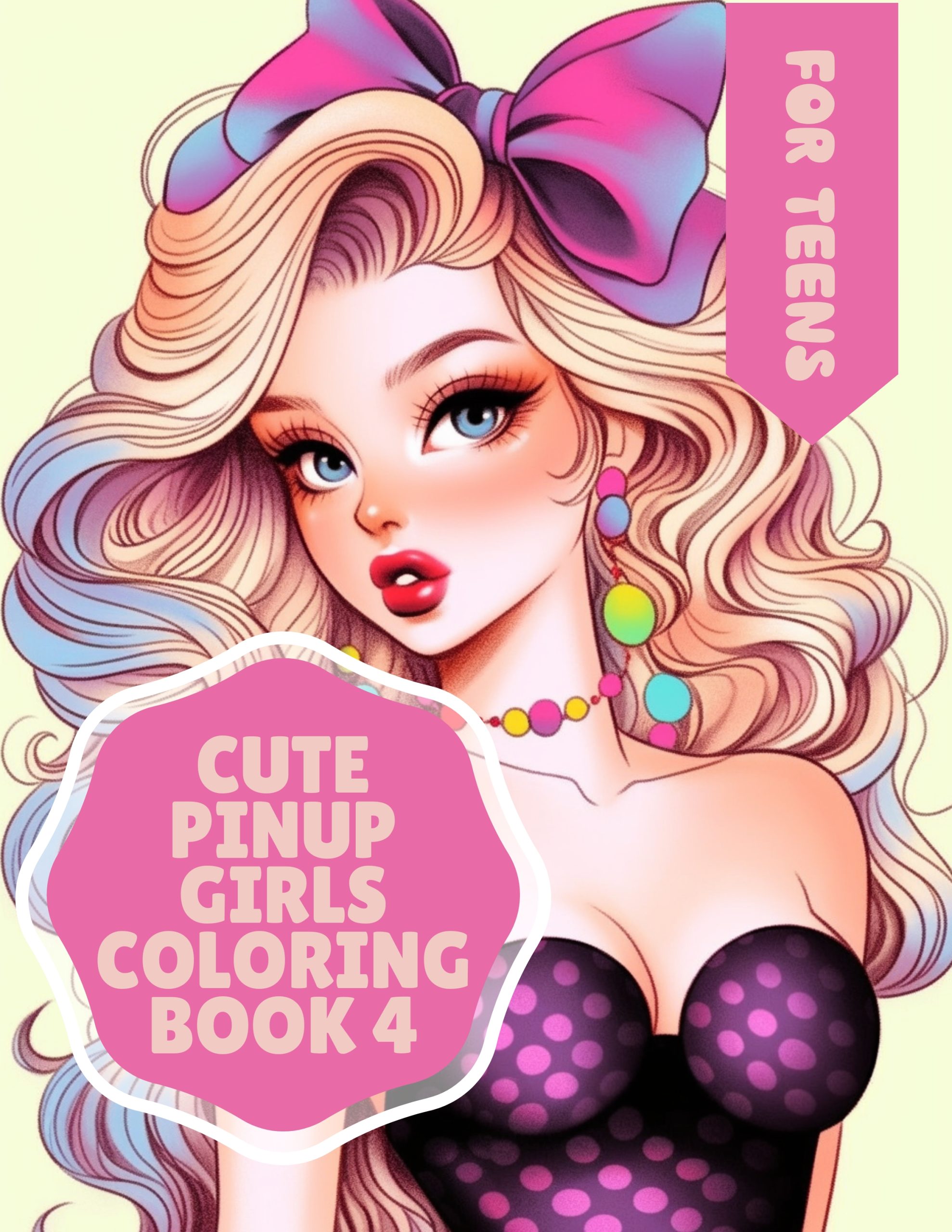 Cute Pin Up Girls Coloring Book 4