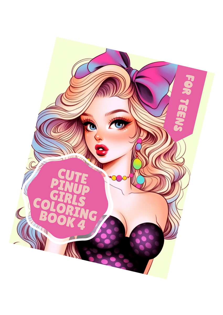 Cute Pin Up Girls Coloring Book 4