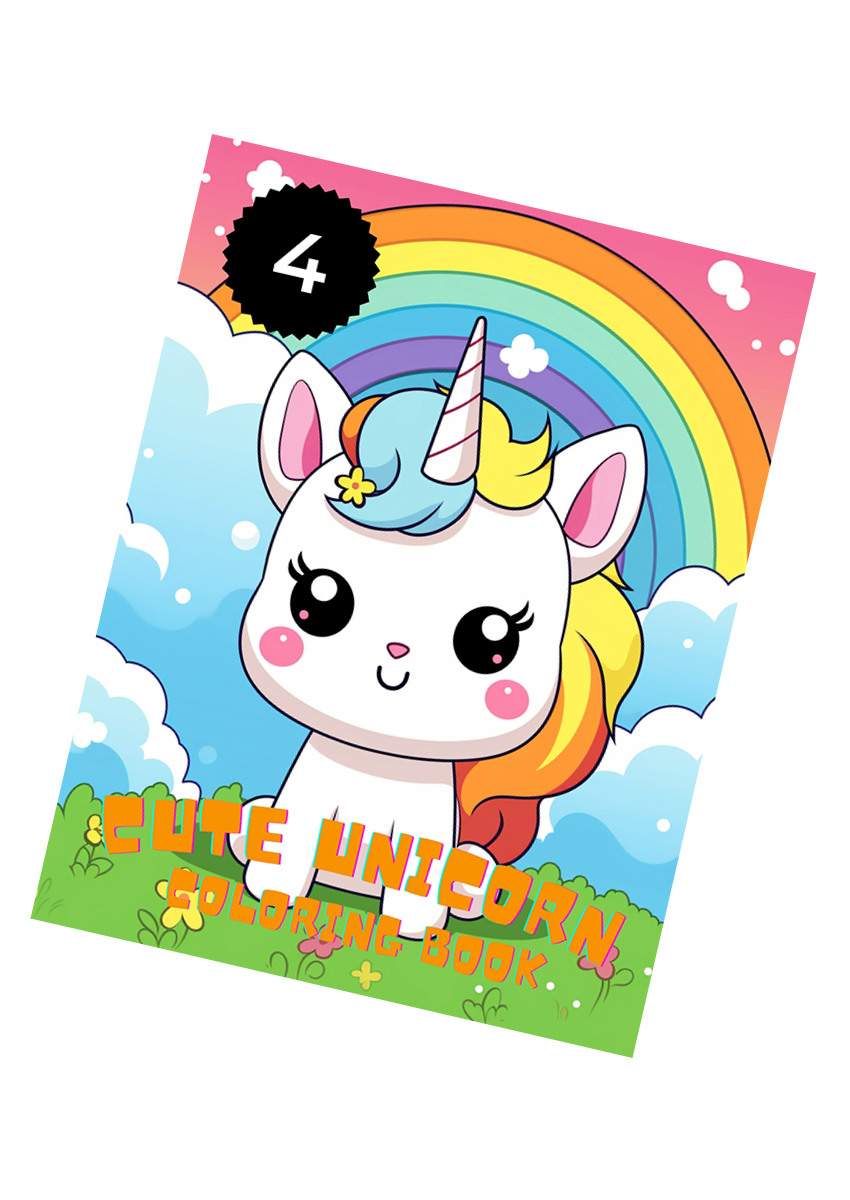 Cute Unicorn Coloring Book 4
