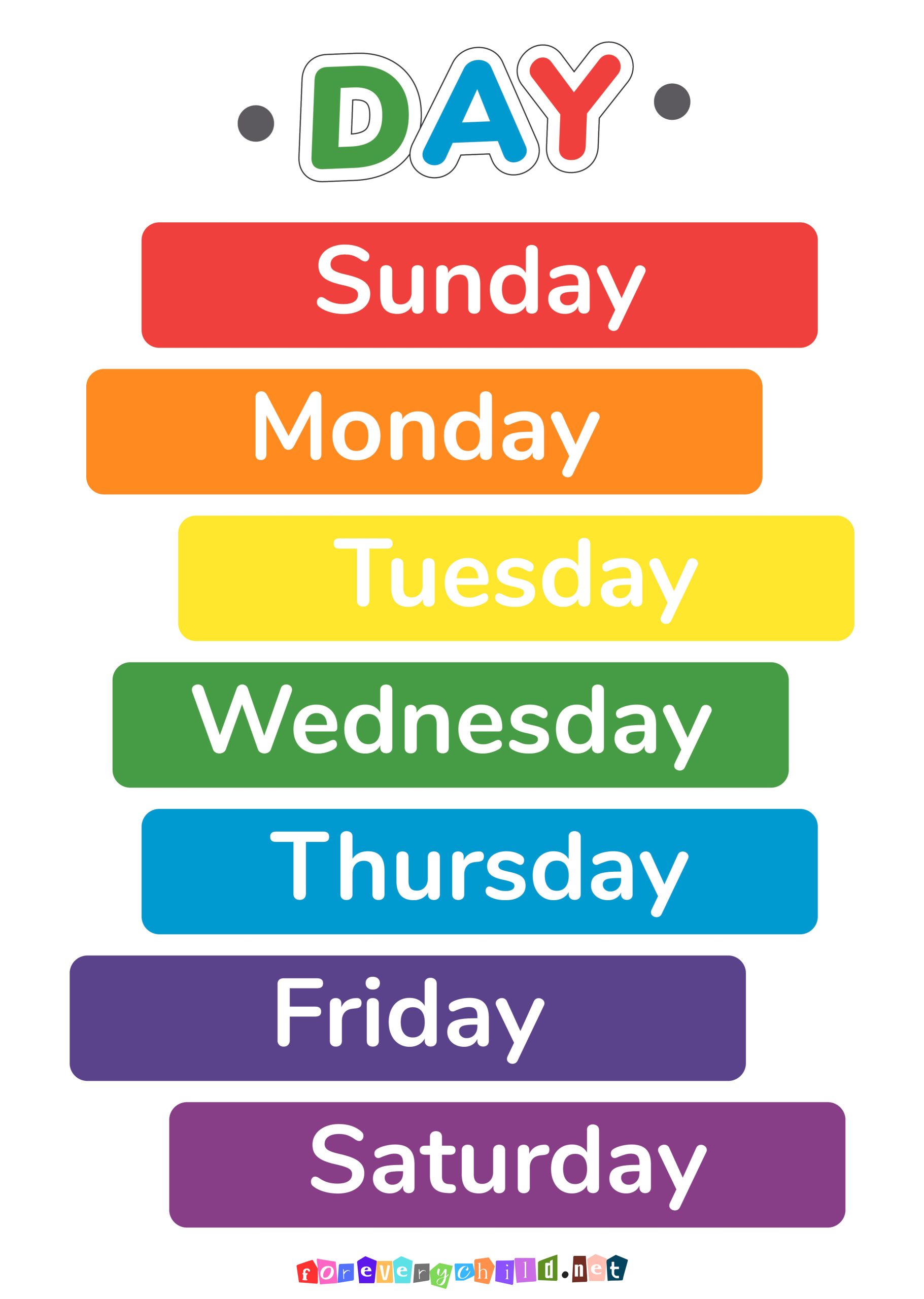 Days of the week Poster