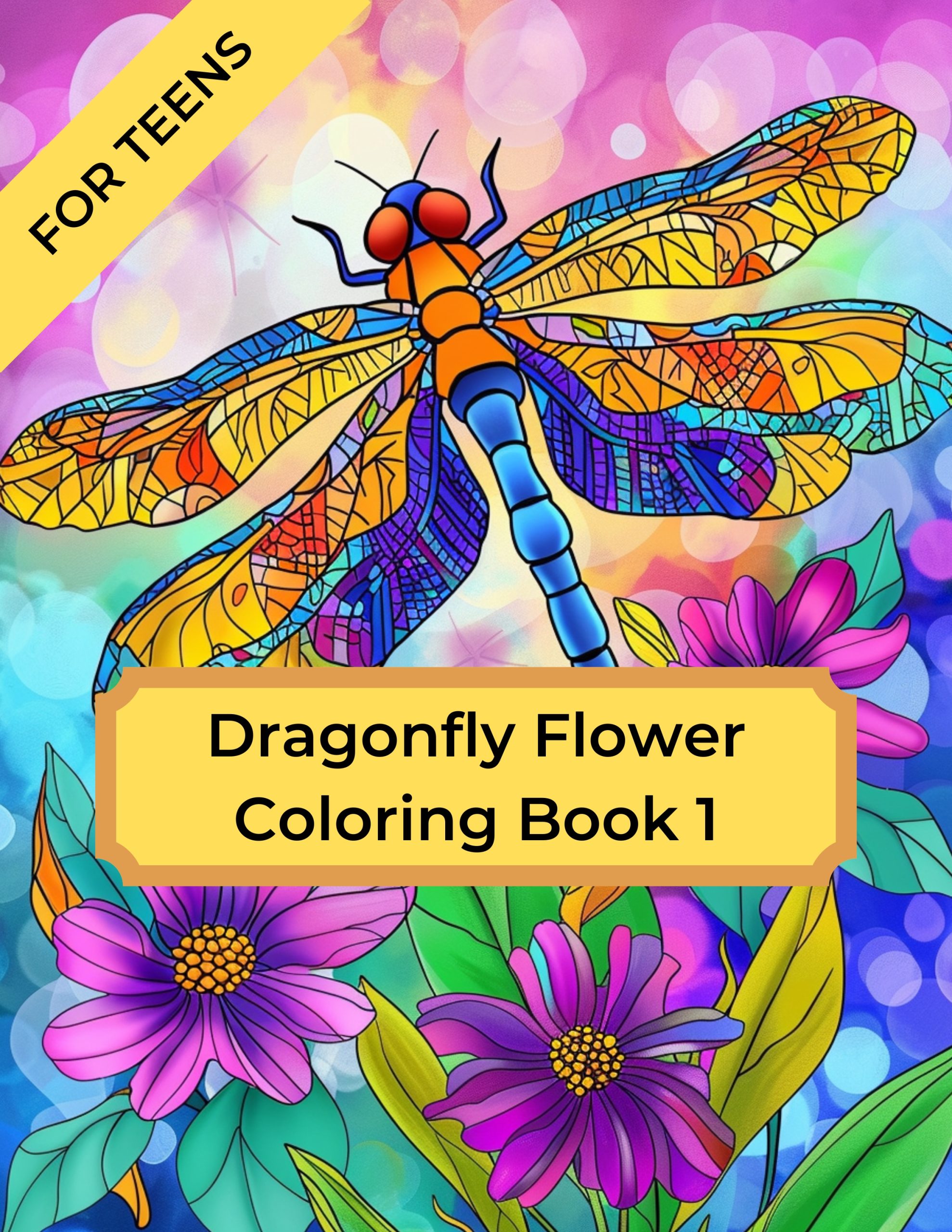 Dragonfly Flower Coloring Book 1