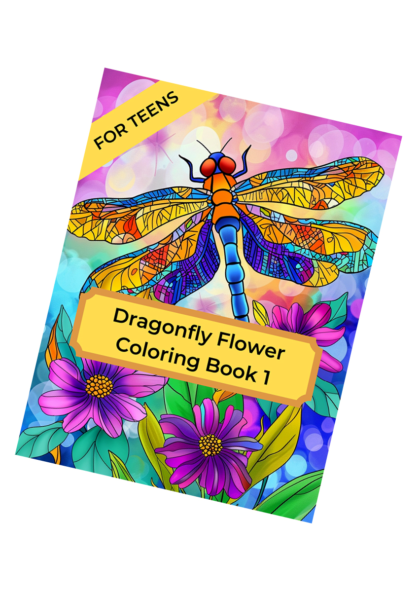 Dragonfly Flower Coloring Book 1