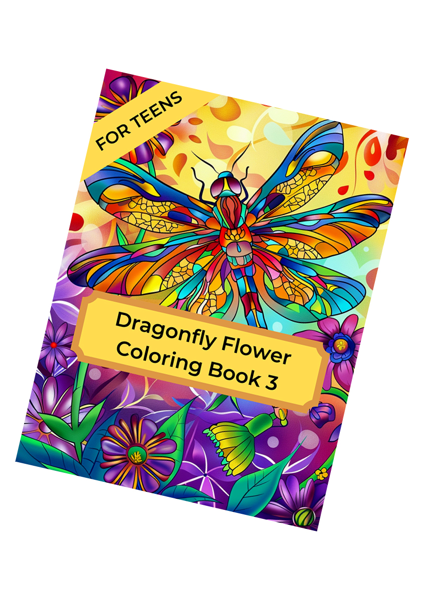 Dragonfly Flower Coloring Book 3