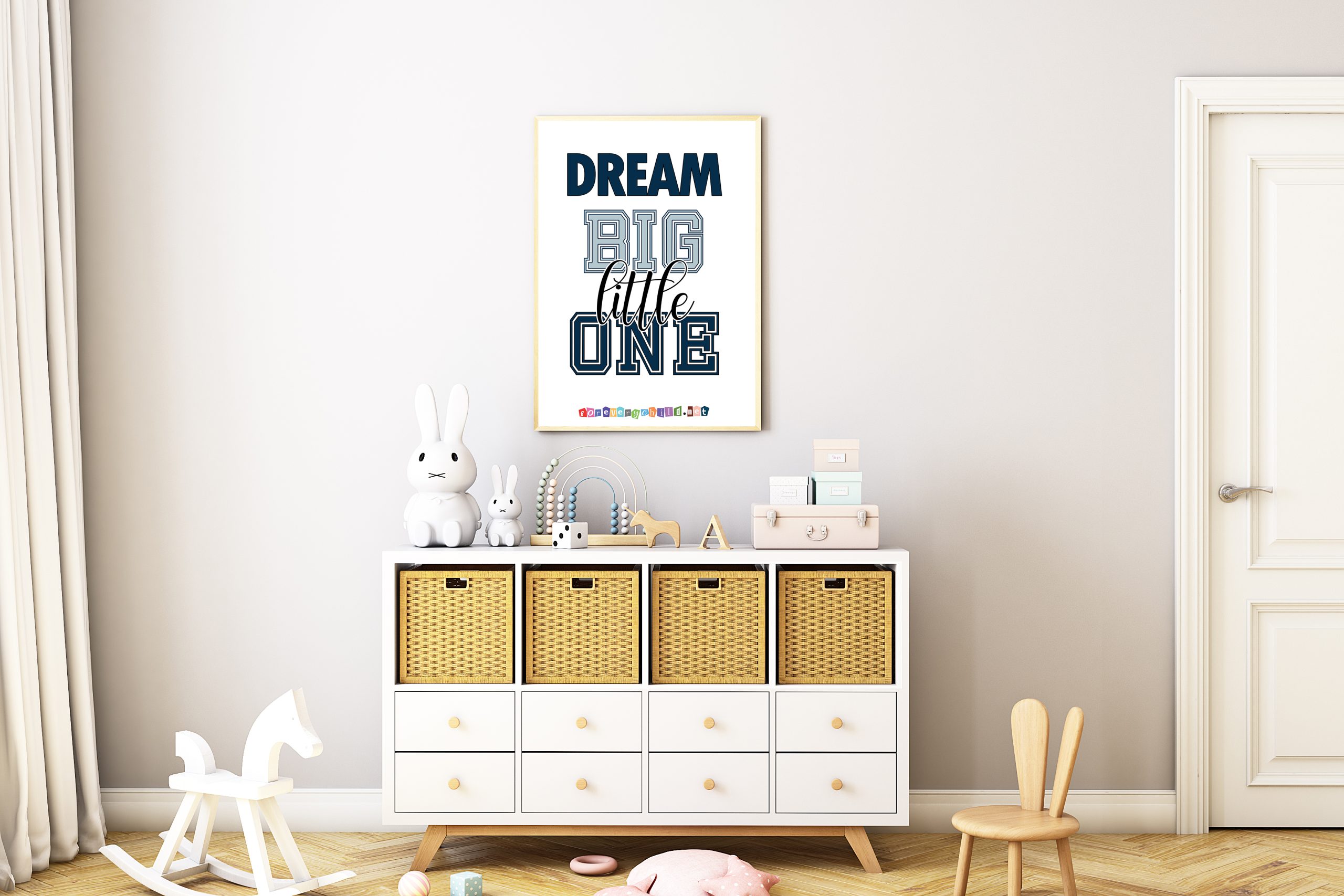 Dream Big Little One Nursery Poster 18×24