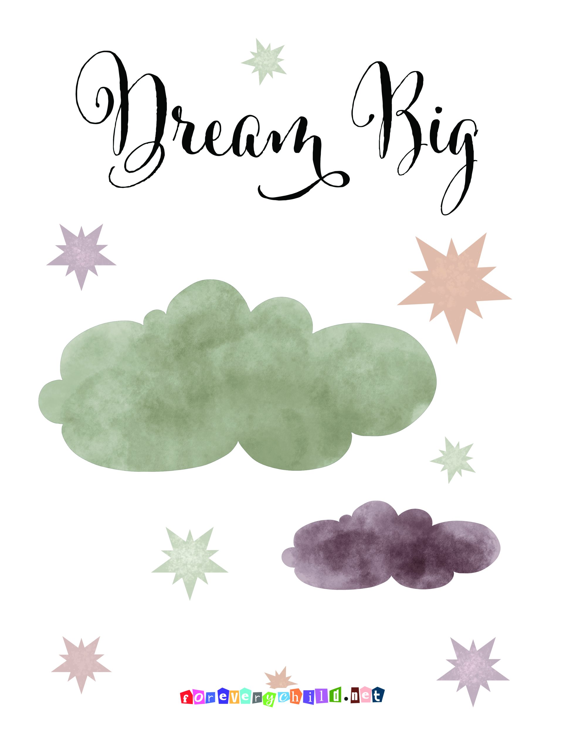 Dream Big Stars Nursery Poster 18×24