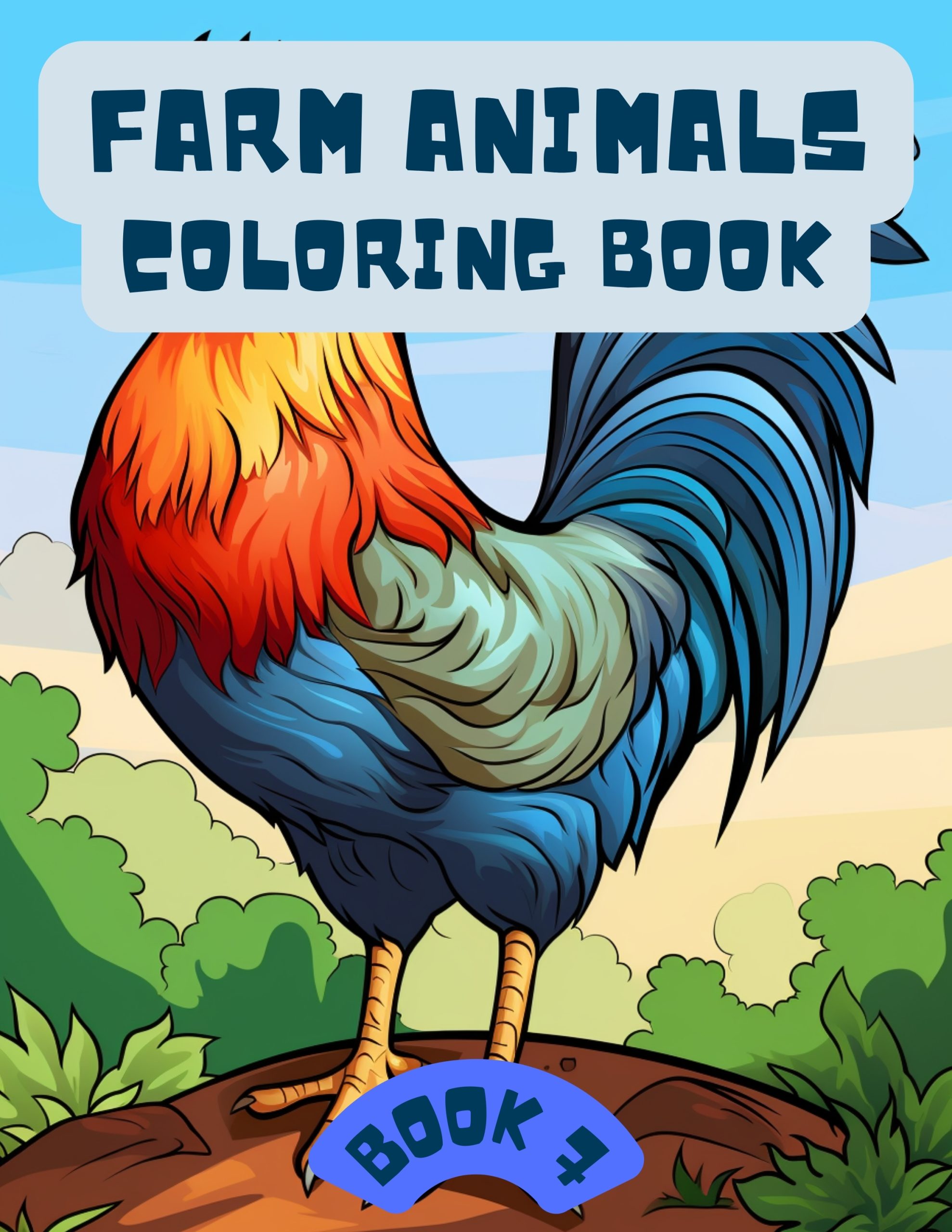 Farm Animals Coloring Book for kids 7