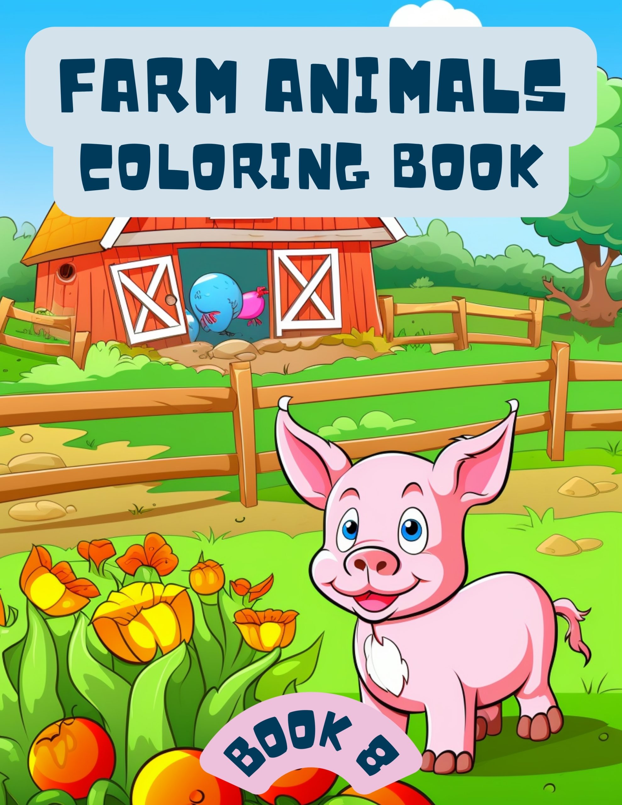 Farm Animals Coloring Book for kids 8