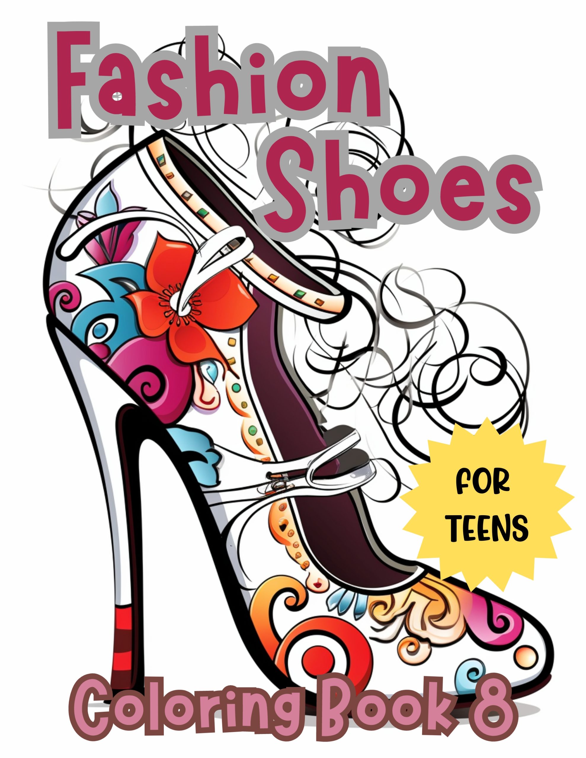 Fashion Shoes Coloring Book 8