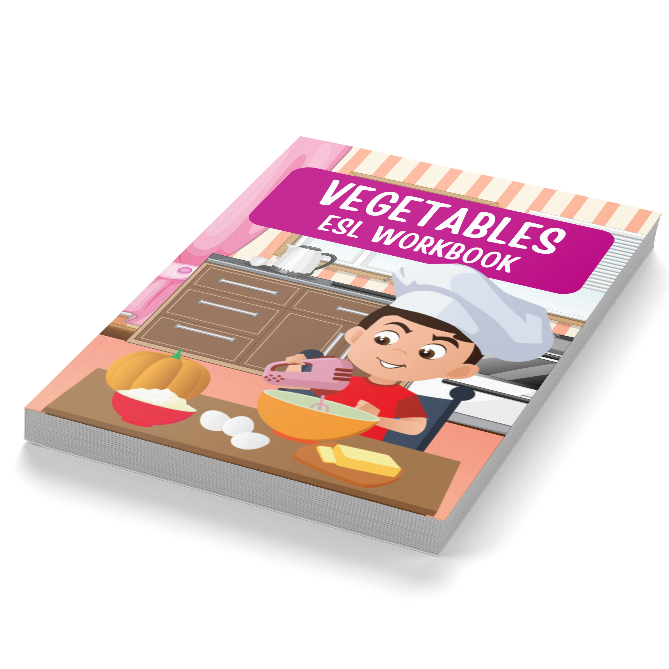 Fun and Colorful ESL About Vegetables Workbook