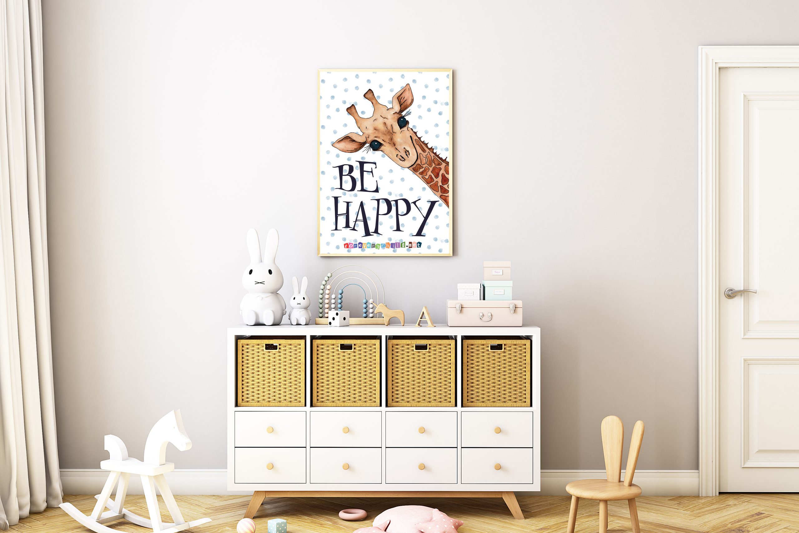 Giraffe Nursery Poster 3 18×24