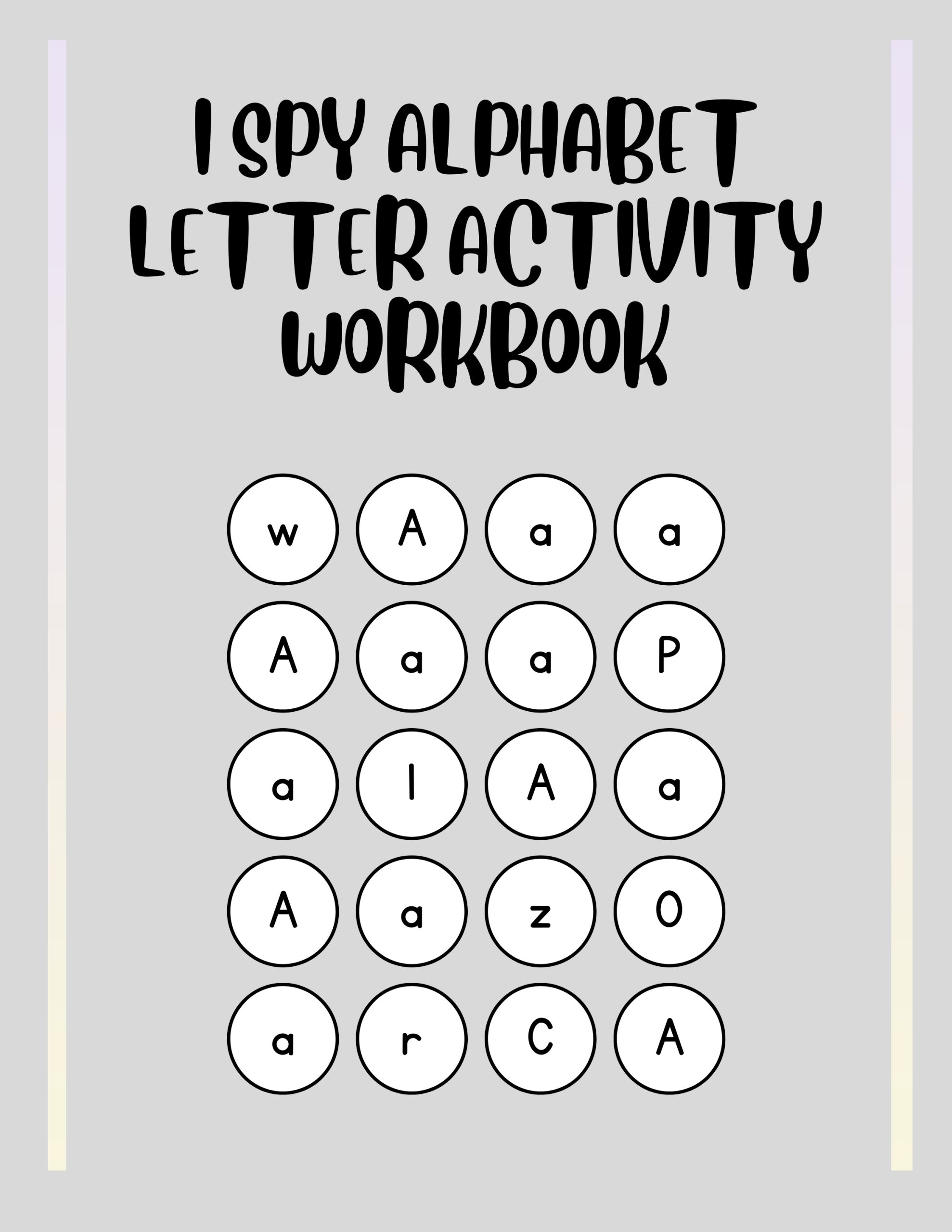 I Spy Alphabet Letter Activity Workbook