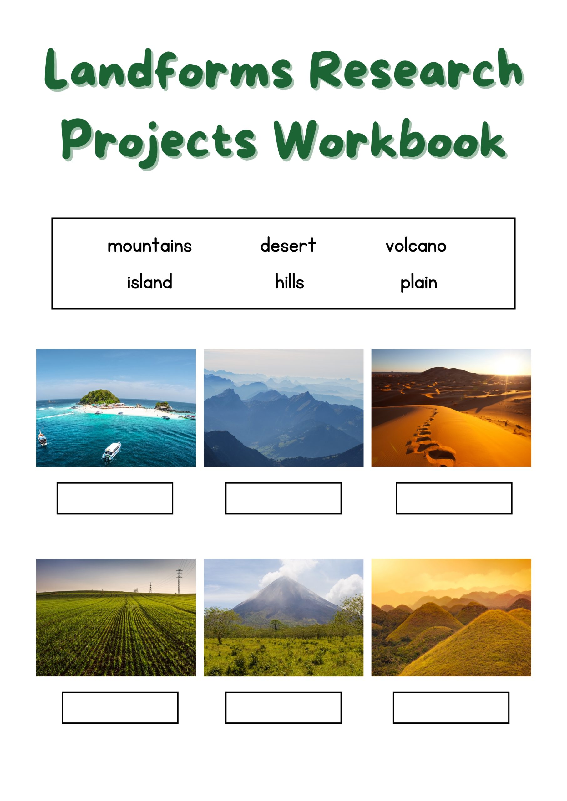 Landforms Research Projects Workbook