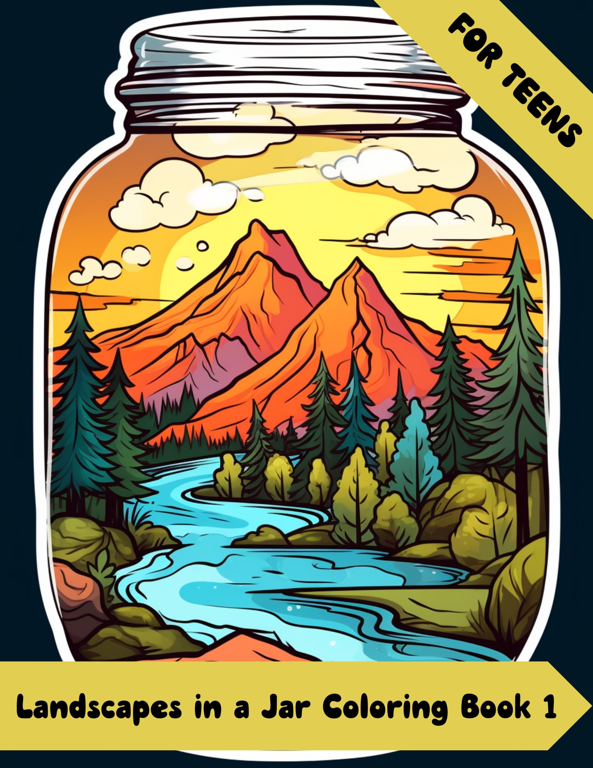 Landscapes in a Jar Coloring Book 1 – for Teens
