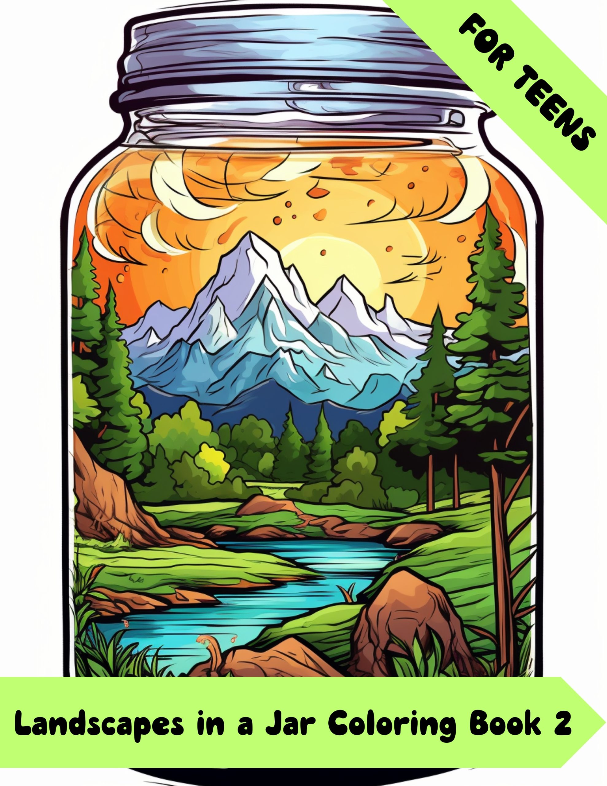 Landscapes in a Jar Coloring Book 2 – for Teens