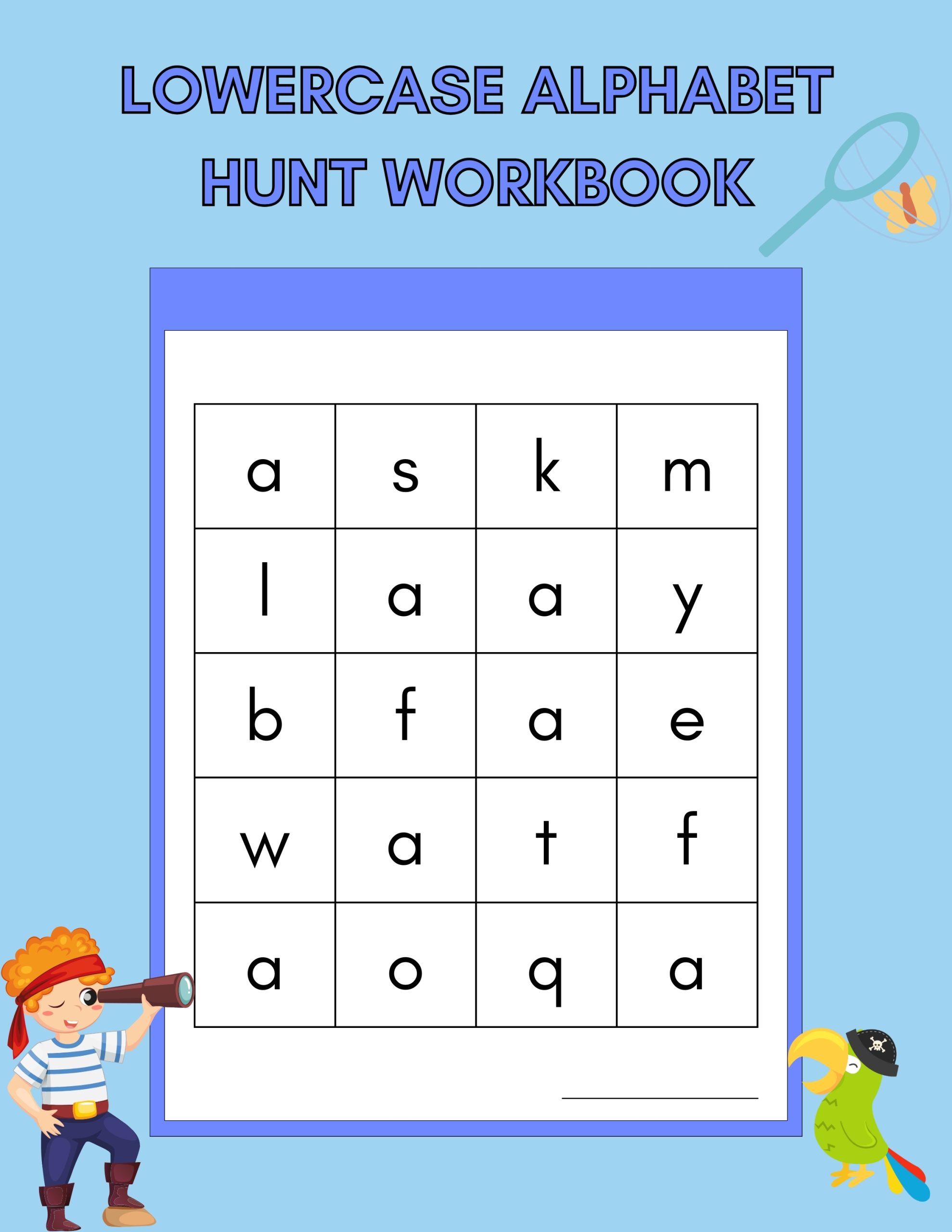 Lowercase Alphabet Hunt Workbook