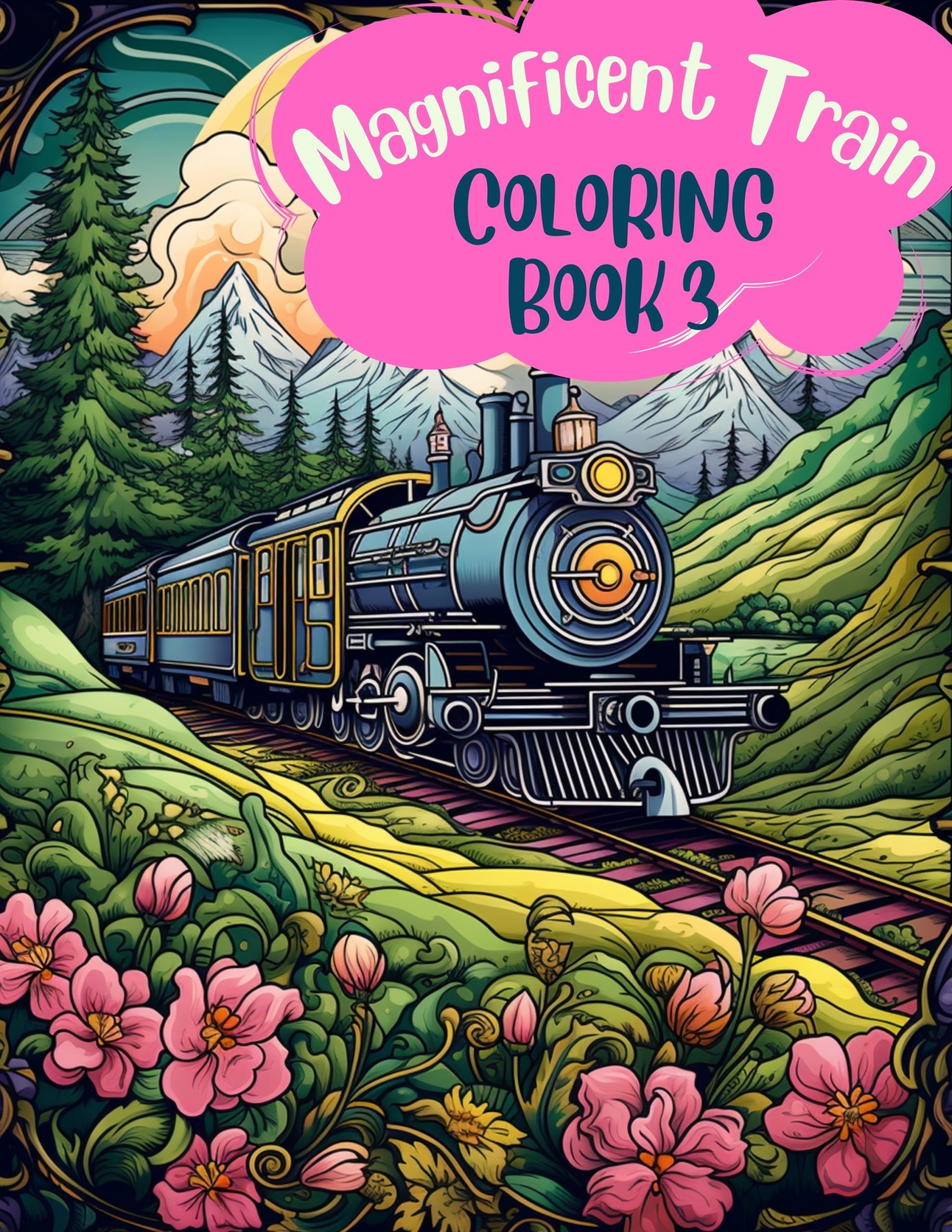 Magnificent Train Coloring Book 3