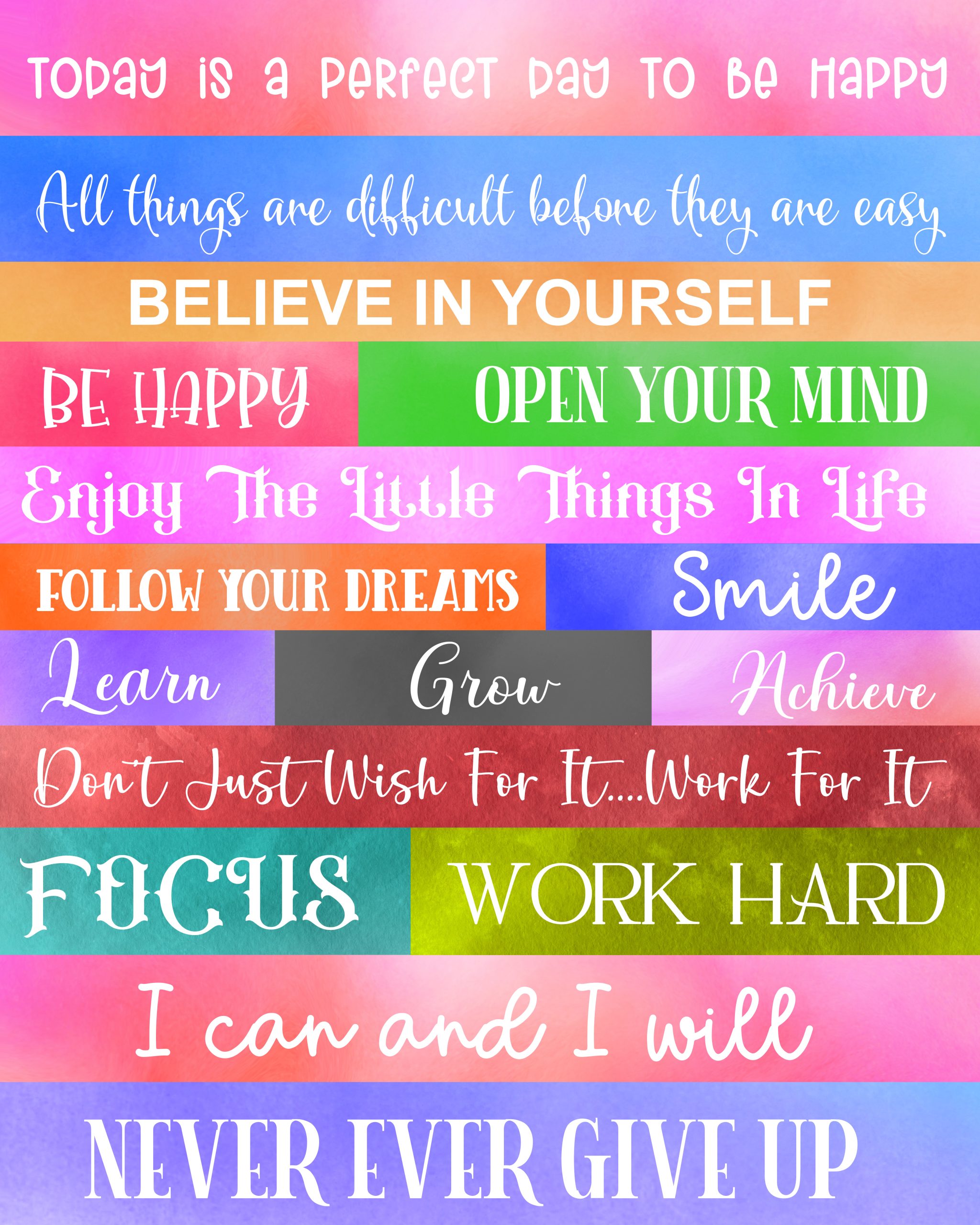 Motivational Quotes Poster 16 X 20