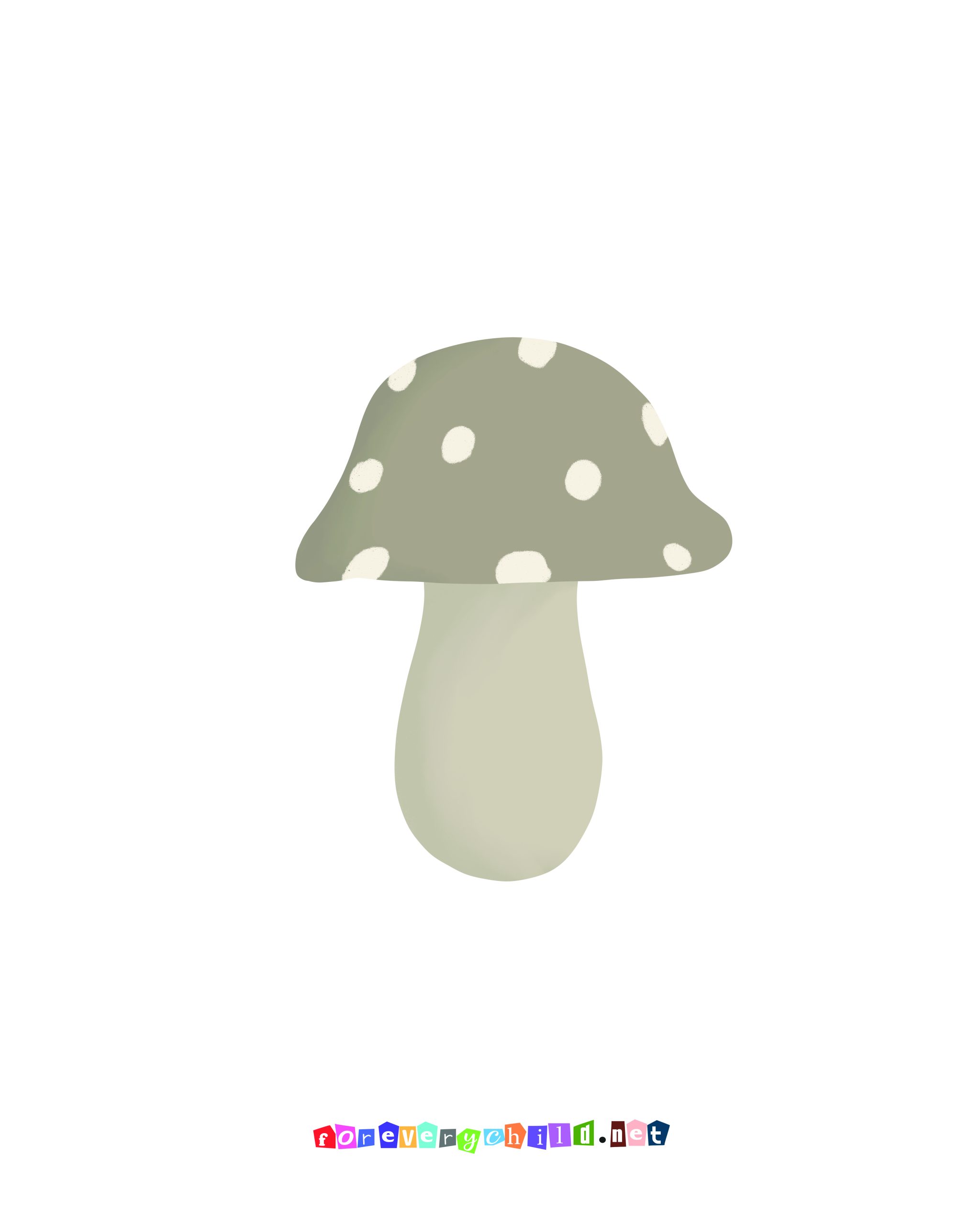 Nursery Mushroom Poster 16×20